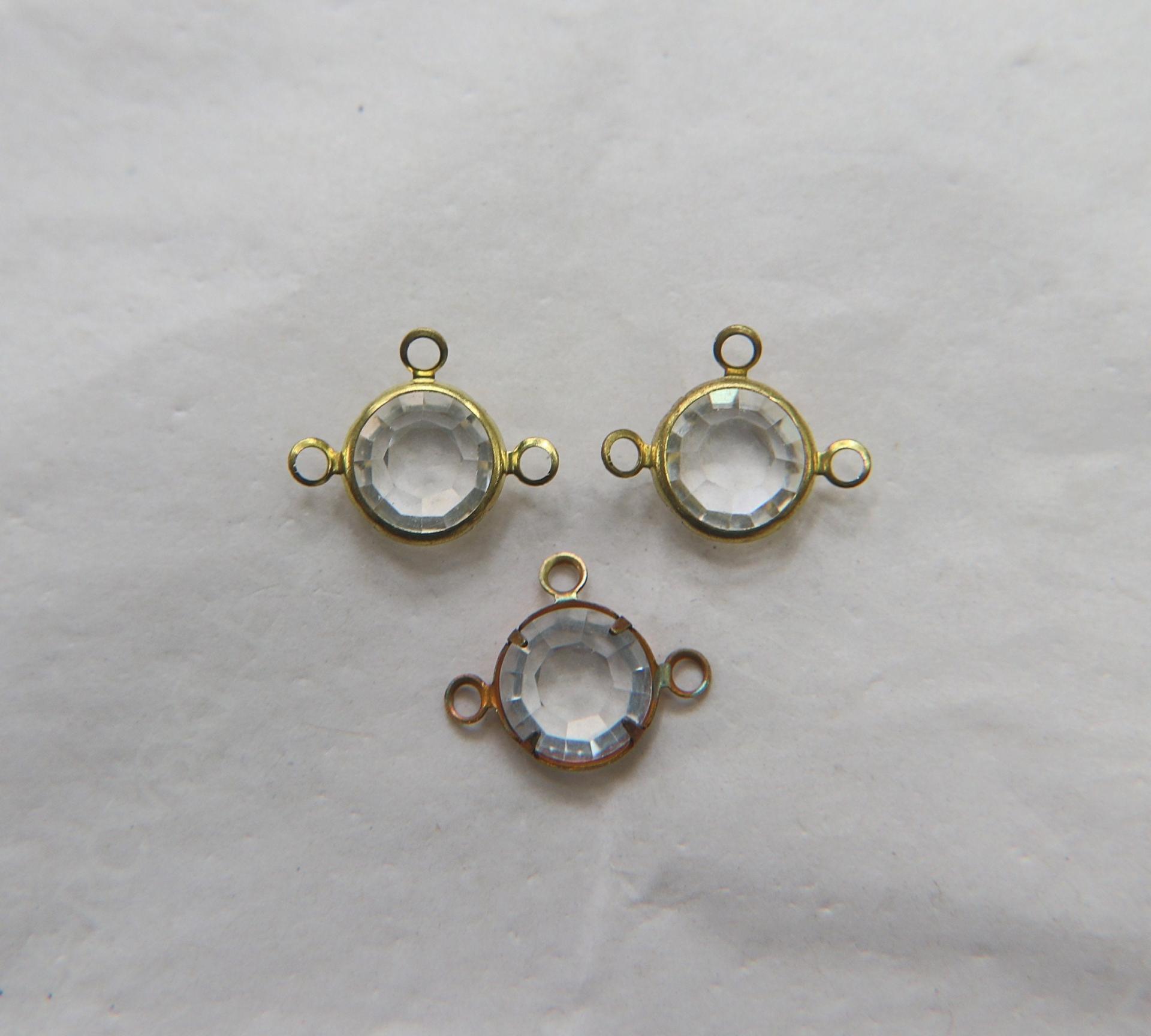 Swarovski channel set 3 loops 39ss 2/6/12/24/36 Pieces BRASS SETTINGS, strass embellishments, vintage rare