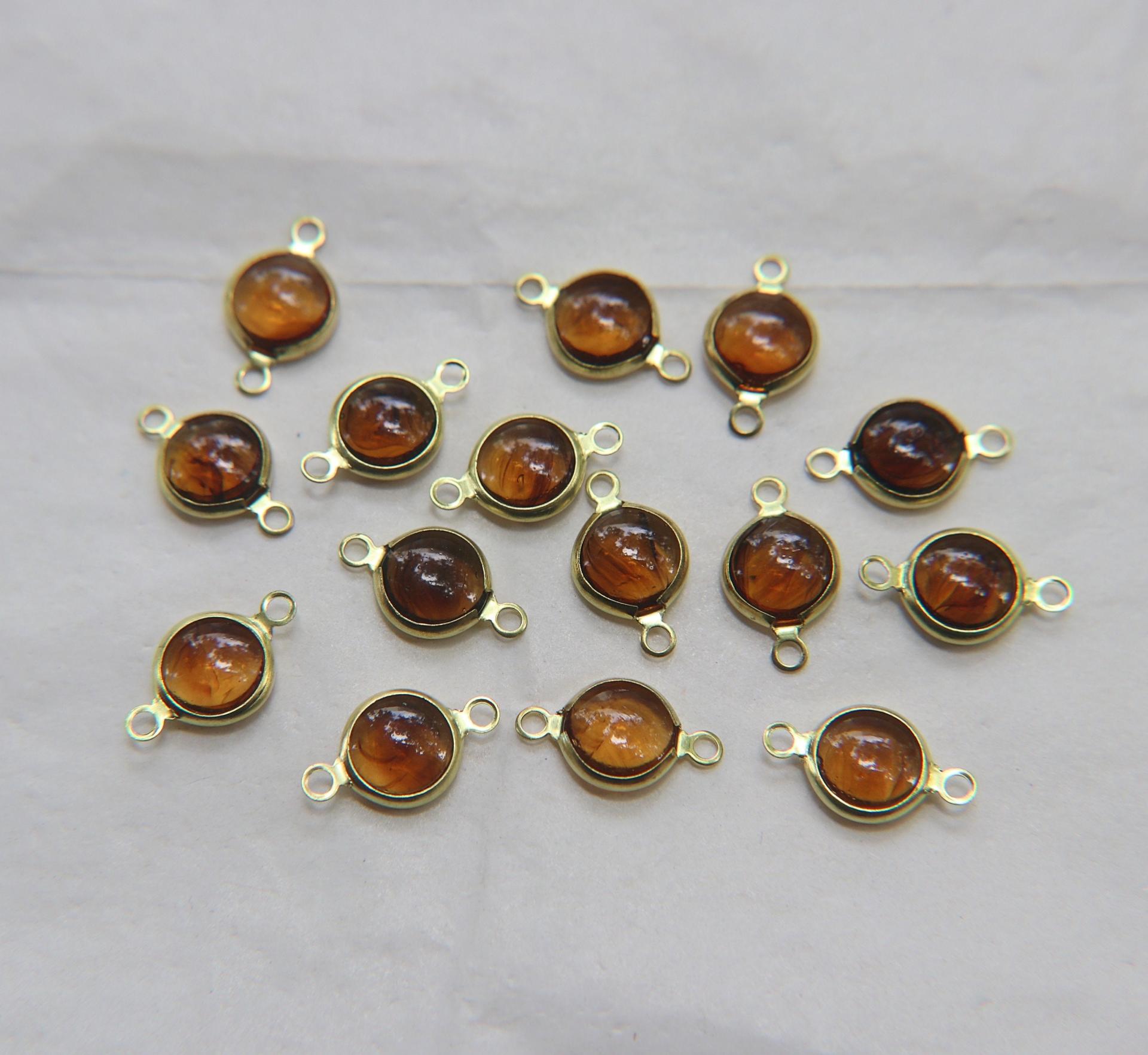 Swarovski cabochons channel set 2 loops 40ss 2/6/12/24/36 Pieces BRASS SETTINGS, strass embellishments, vintage rare