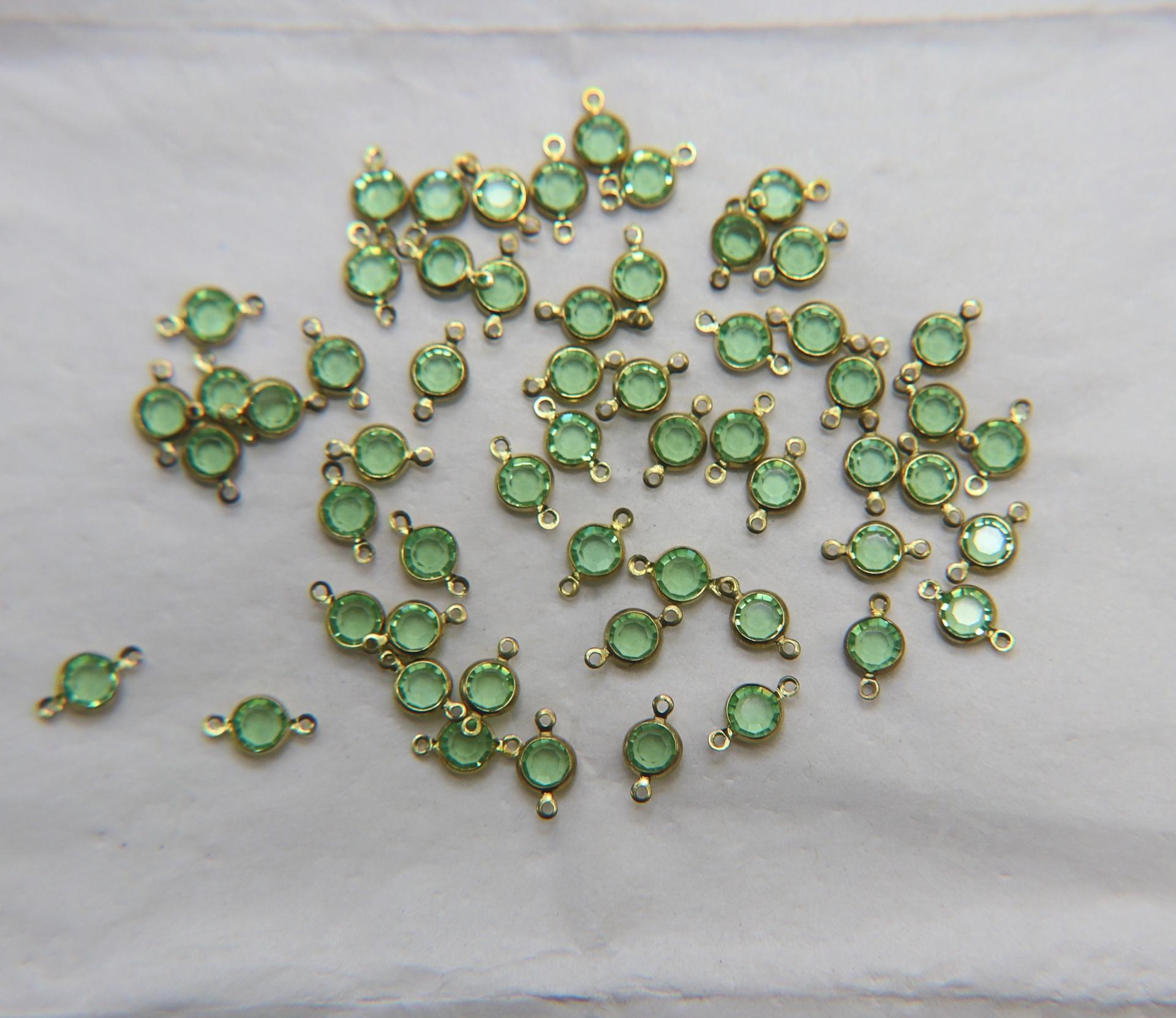 Swarovski channel set 2 loops 16ss 12/24/36/72/144 Pieces BRASS SETTINGS, strass embellishments, vintage rare