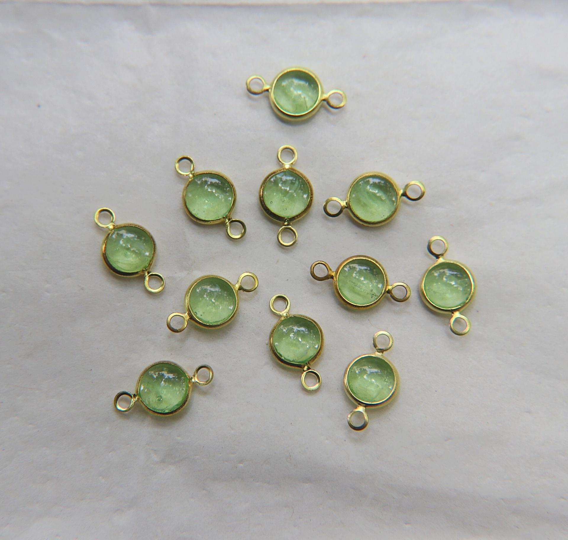 Swarovski cabochons channel set 2 loops 40ss 6/12/24/36/72 Pieces BRASS SETTINGS, strass embellishments, vintage rare
