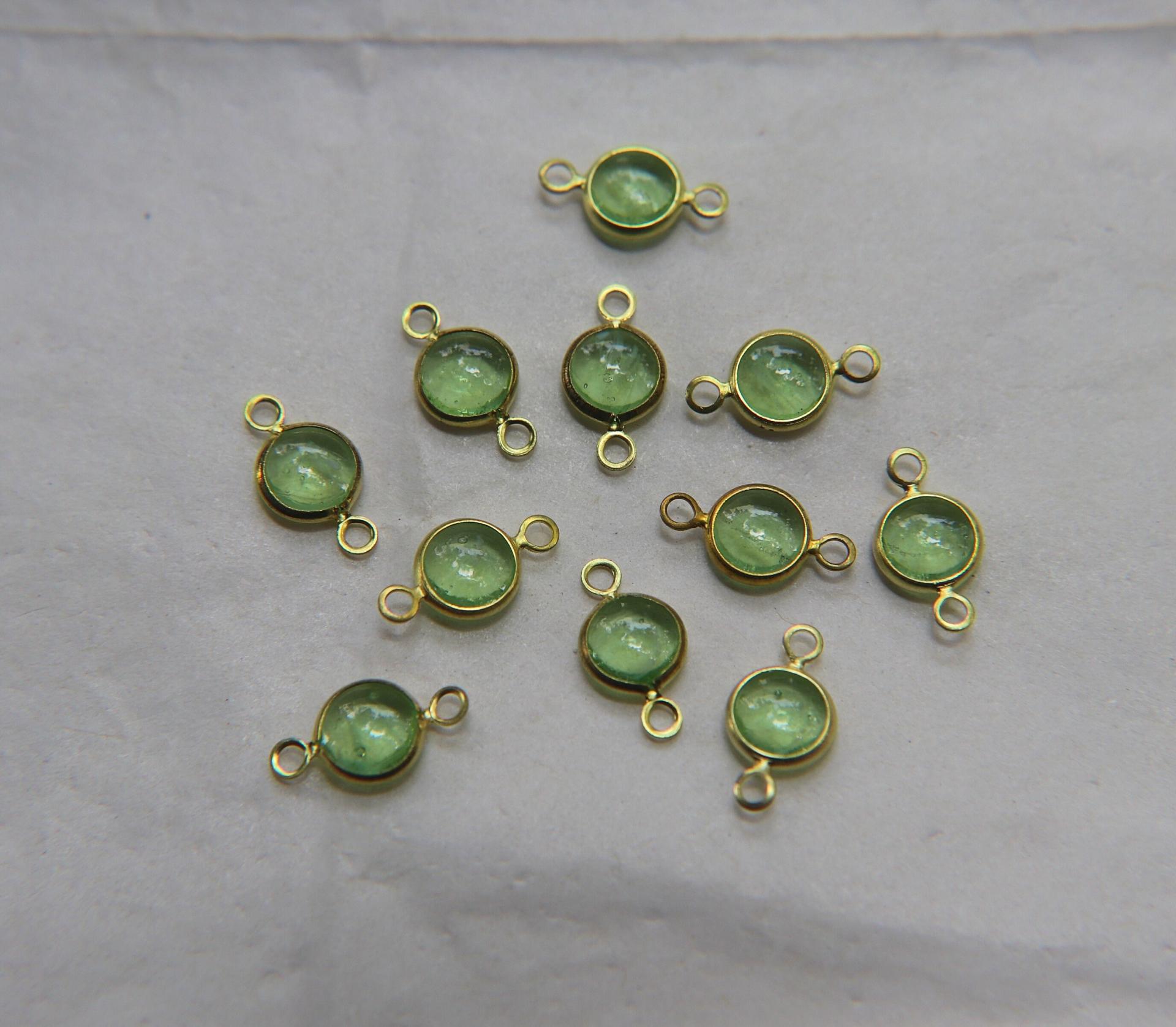 Swarovski cabochons channel set 2 loops 40ss 6/12/24/36/72 Pieces BRASS SETTINGS, strass embellishments, vintage rare