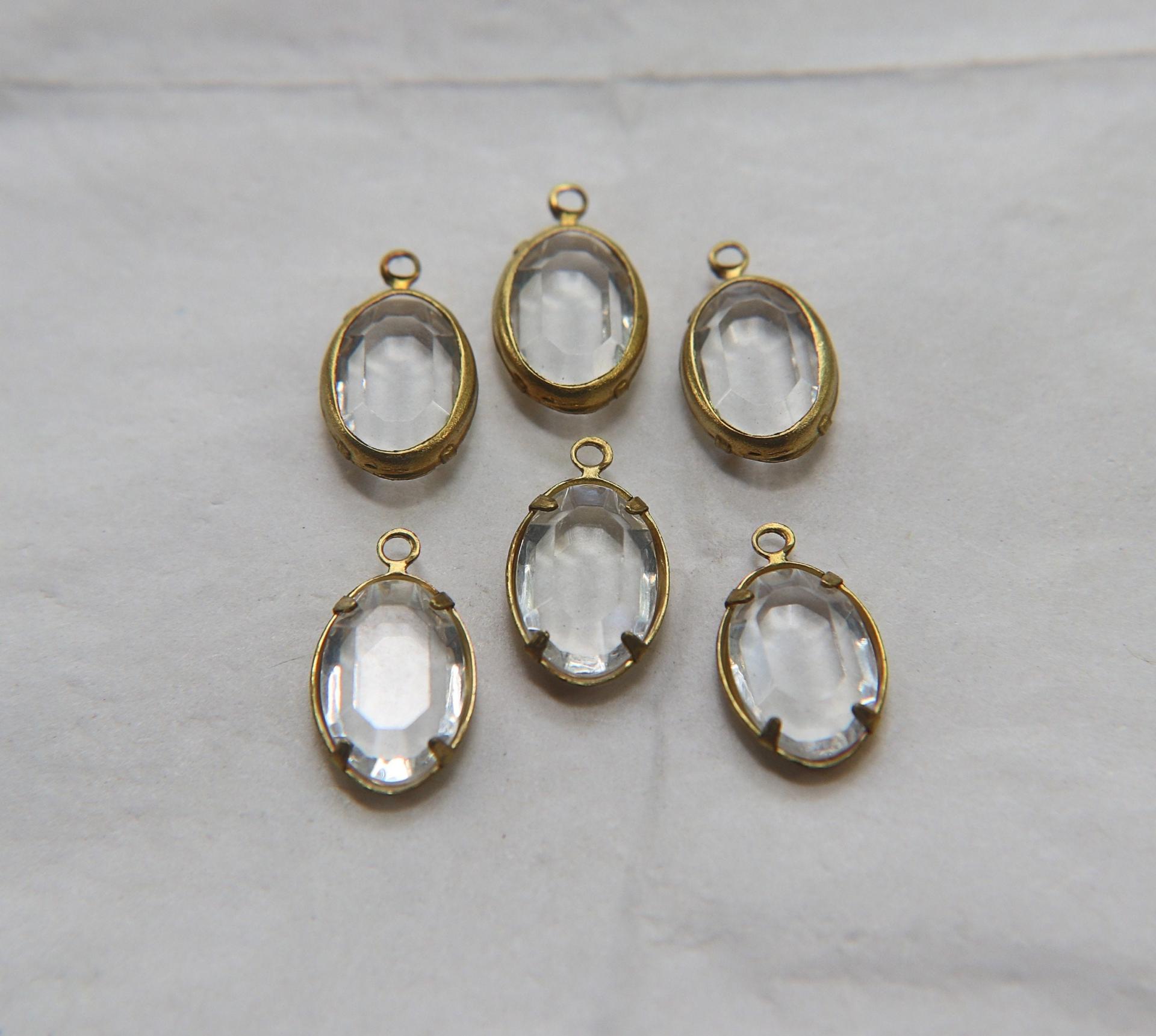 Vintage Swarovski Channel Rhinestone Connectors, one loops Beautiful Swarovski Channel Charms, 10X8 mm 2/6/12/24/36 Pieces jewelry supplies