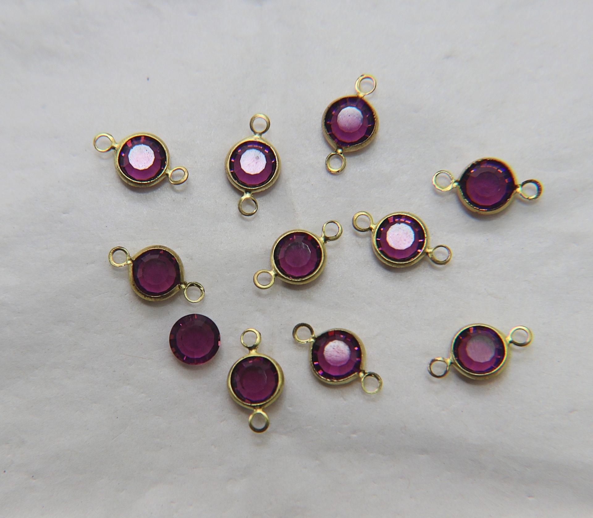 Swarovski channel set 2 loops 30ss 6/12/24/36/72 Pieces BRASS SETTINGS, strass embellishments, vintage rare