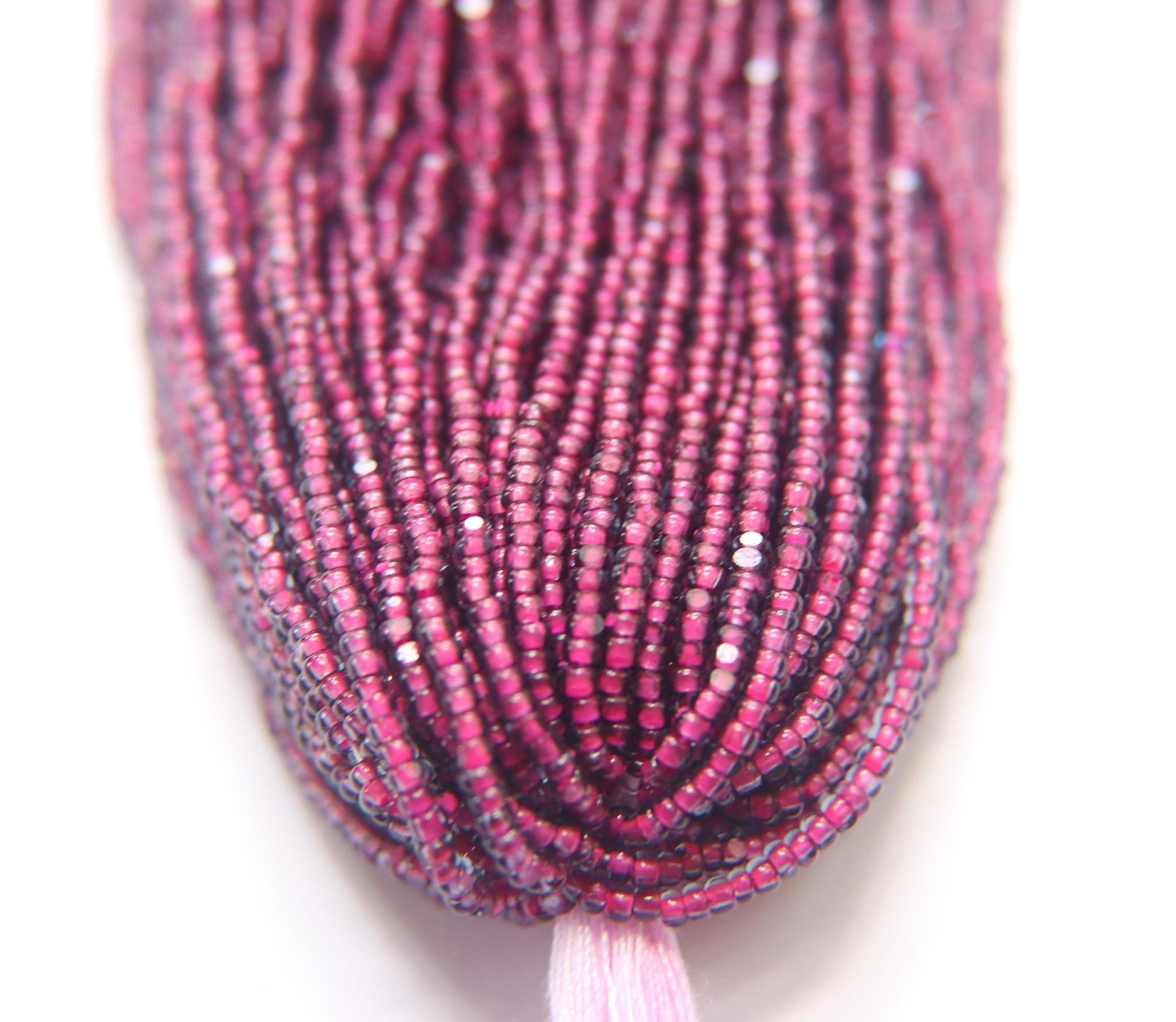 11/0 Hanks Charlotte Cut Beads Black Diamond Neon Pink Lined 1/5/25/50/100 Hanks 2.0mm jewellery NATIVE rare glass beads, jewelry supply,