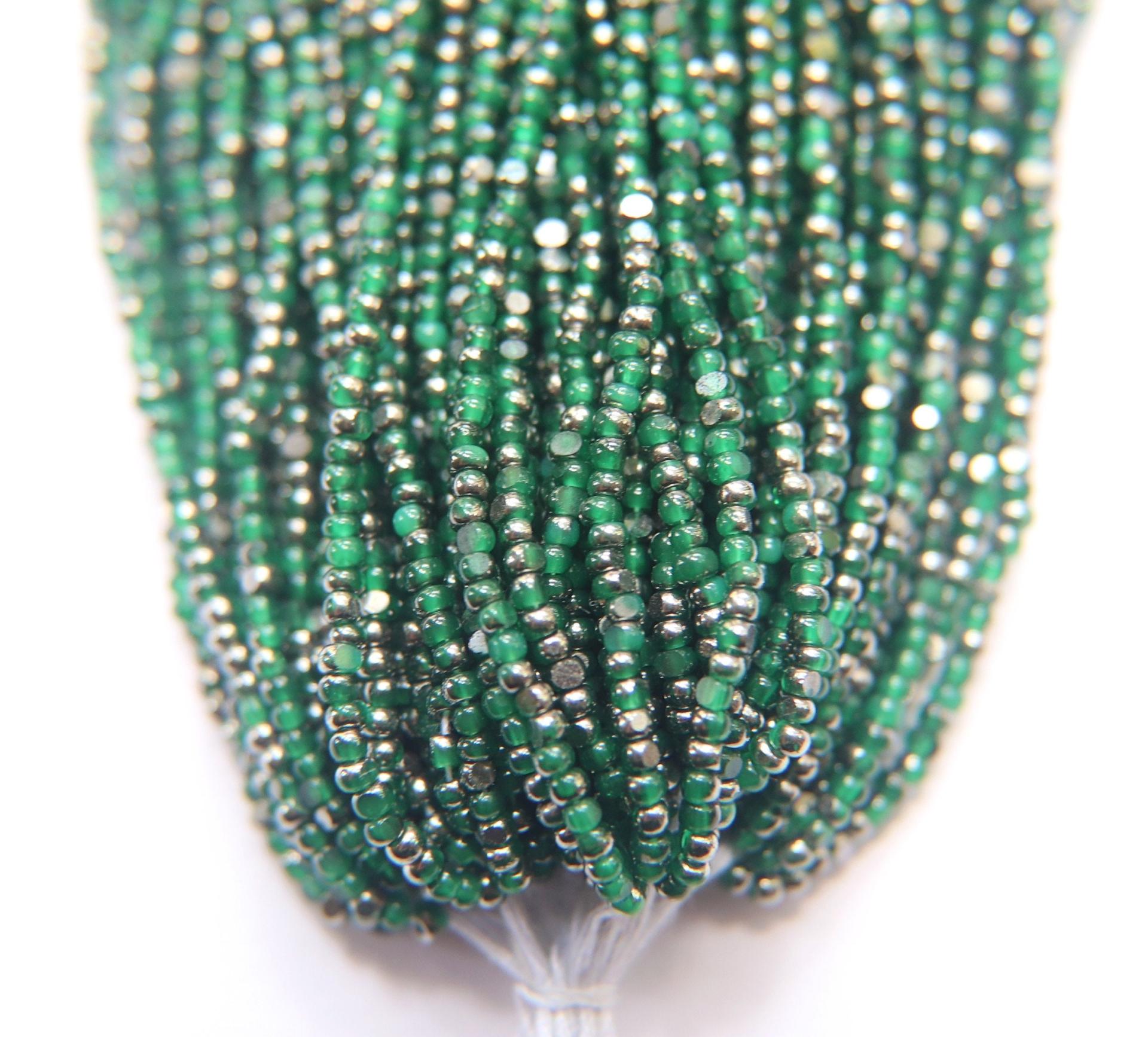 11/0 Hanks Charlotte Cut Beads Patina Opal Green Gunmetal 1/5/25/50/100 Hanks PREMIUM SEED BEADS, Native Supplies
