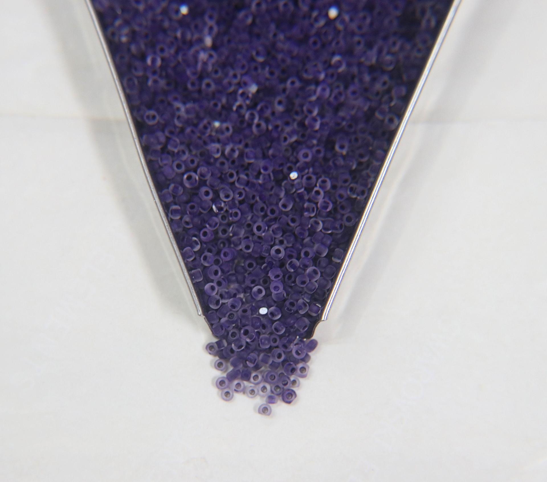 13/0 Charlotte Cut Beads Crystal Matt Purple Velvet Lined 5/10/20/50/250/500 Grams embroidery materials, jewelry making, vintage beads
