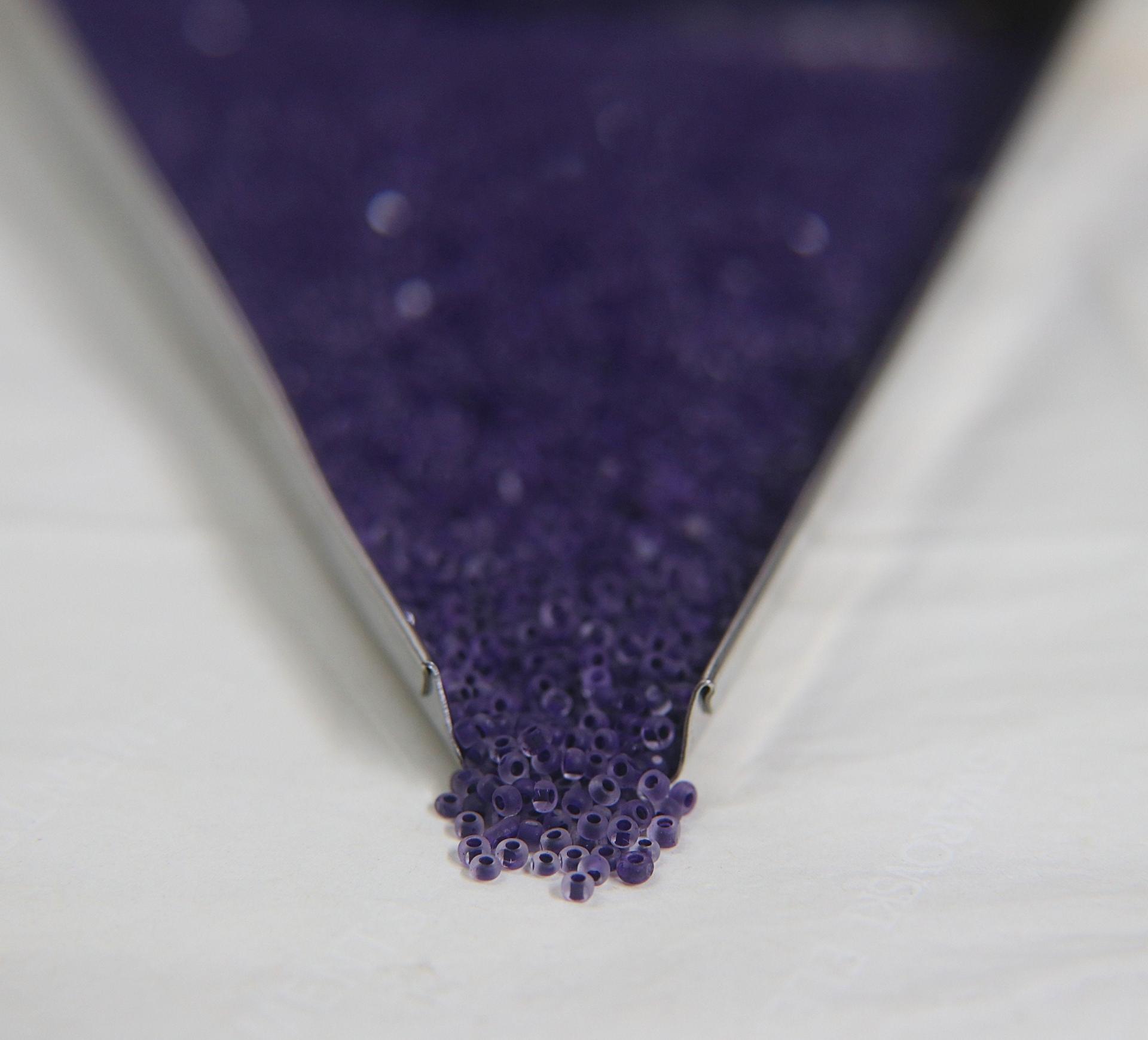 13/0 Charlotte Cut Beads Crystal Matt Purple Velvet Lined 5/10/20/50/250/500 Grams embroidery materials, jewelry making, vintage beads