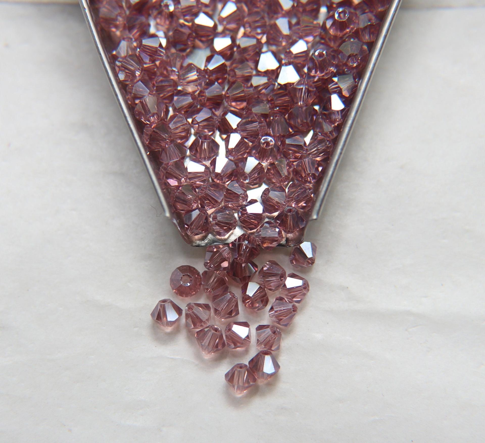 4mm Swarovski Light Amethyst Silver Shade Bicones Beads 36/72/144/432/720 Pieces PREMIUM MATERIALS,embroidery materials, jewelry supplies