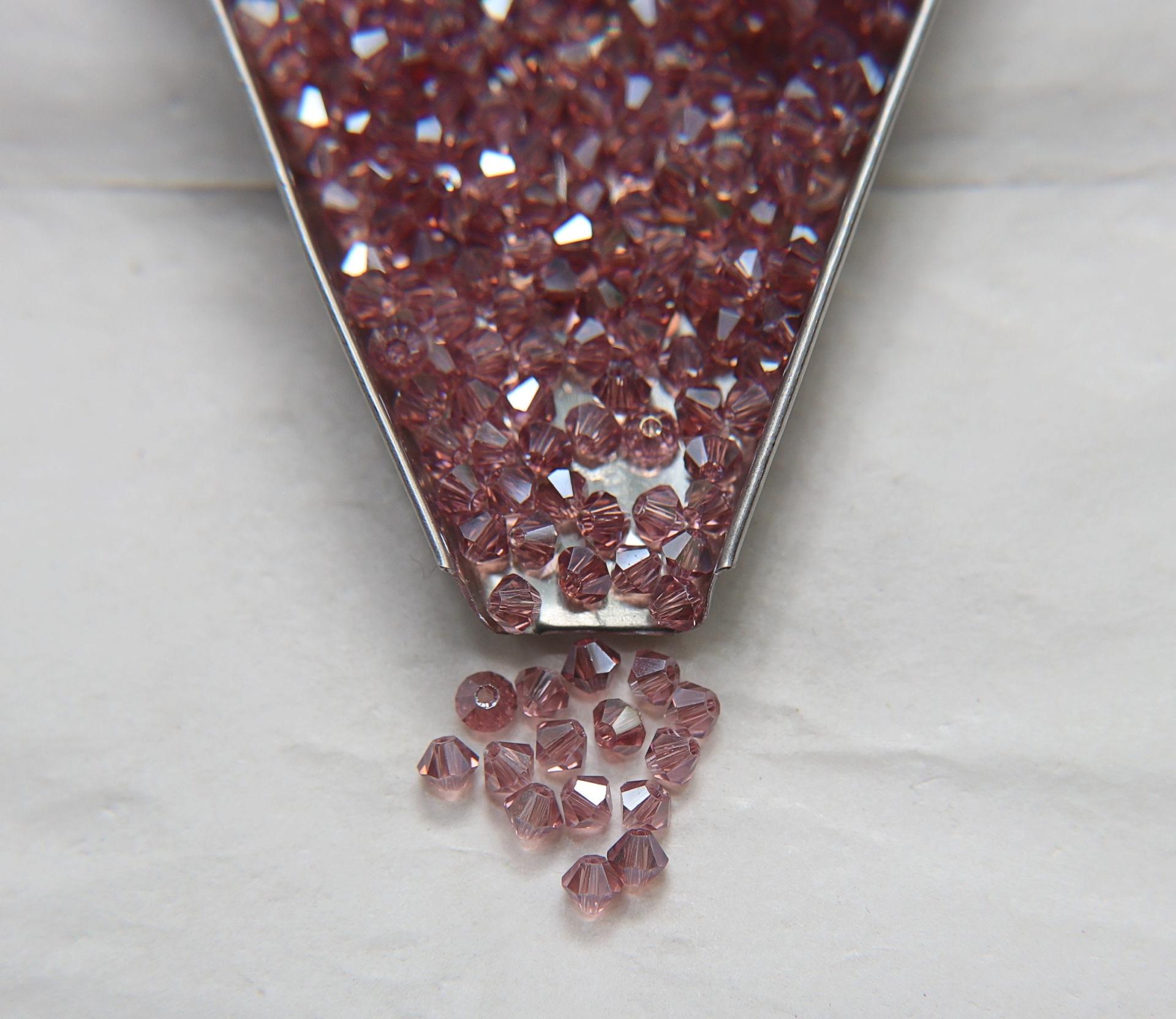 4mm Swarovski Light Amethyst Silver Shade Bicones Beads 36/72/144/432/720 Pieces PREMIUM MATERIALS,embroidery materials, jewelry supplies