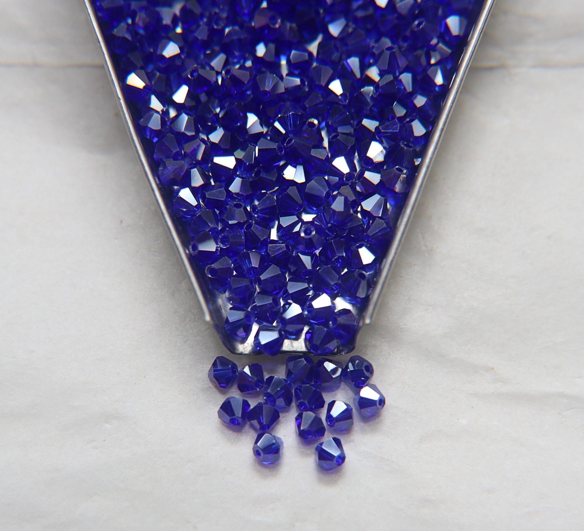 4mm Swarovski Cobalt Silver Shade Bicones Beads 36/72/144/432/720 Pieces PREMIUM MATERIALS,embroidery materials, jewelry supplies