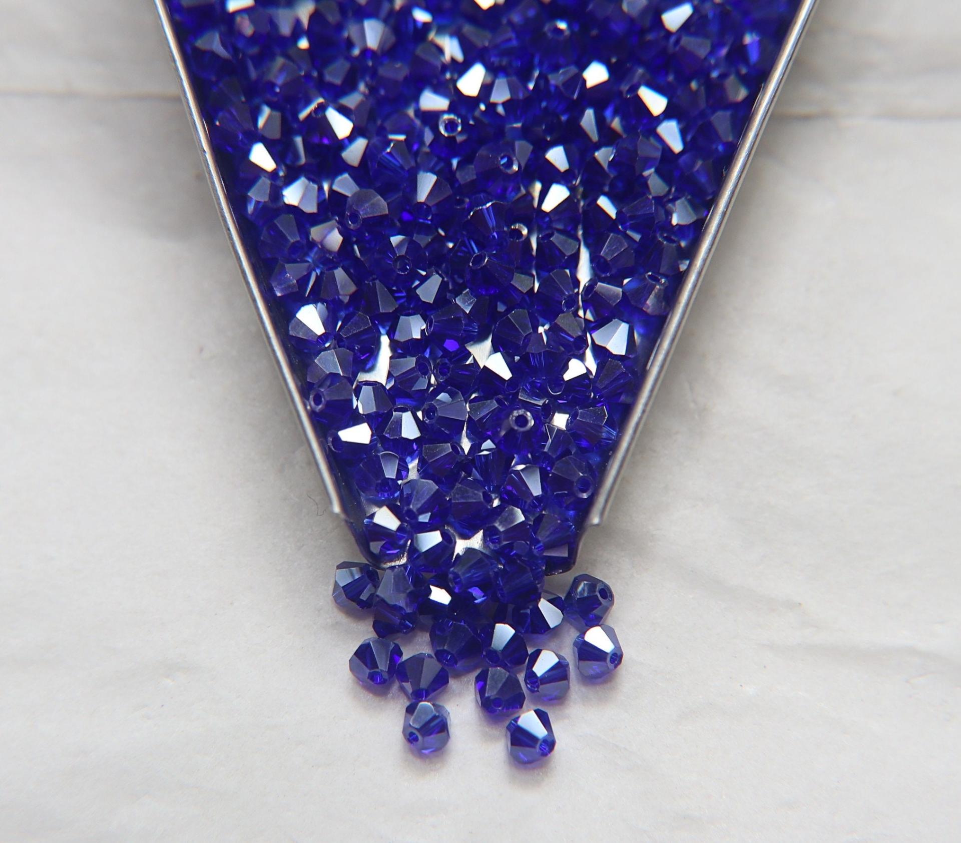 4mm Swarovski Cobalt Silver Shade Bicones Beads 36/72/144/432/720 Pieces PREMIUM MATERIALS,embroidery materials, jewelry supplies