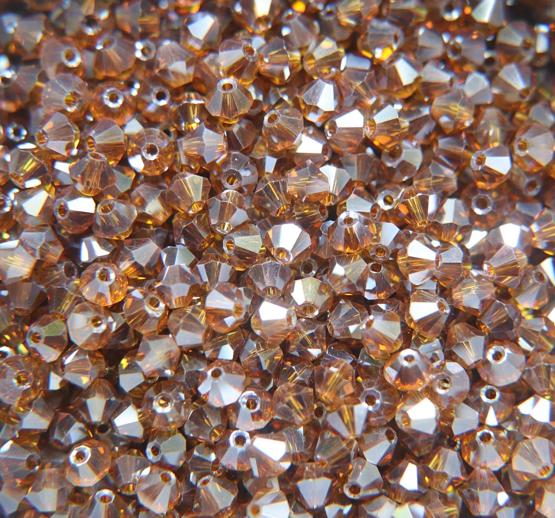 4mm Swarovski Topaz Silver Shade Bicones Beads 36/72/144/432/720 Pieces PREMIUM MATERIALS,embroidery materials, jewelry supplies