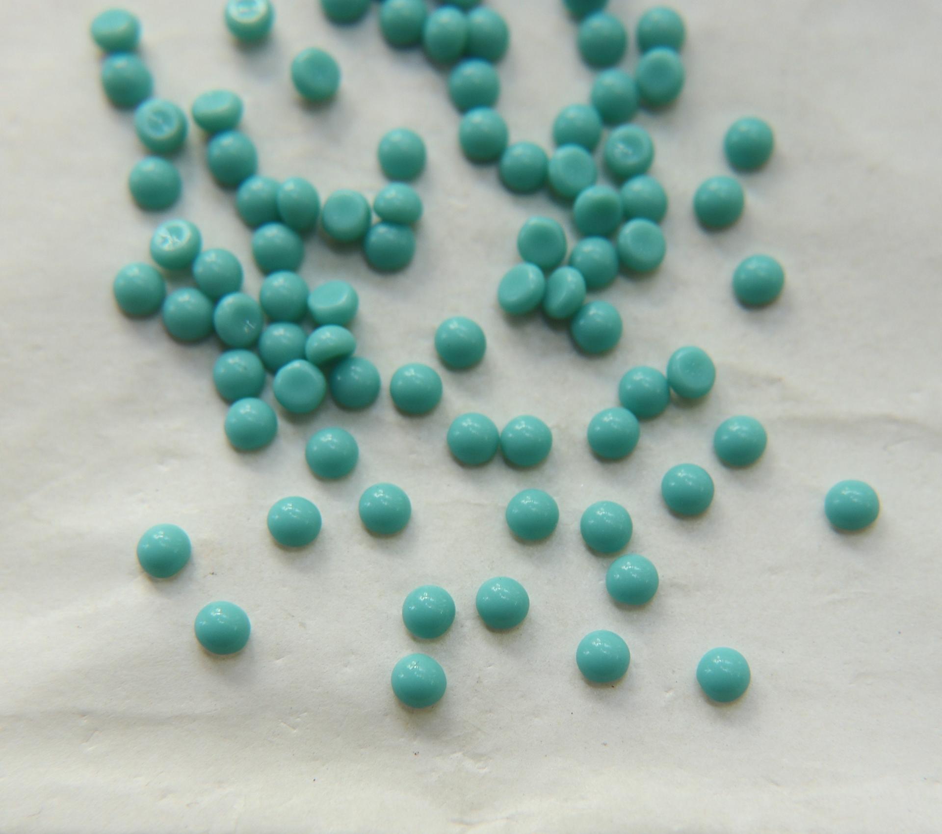 4mm Swarovski Vintage Flat Back round Cabochon Cabs in Opaque Aqua Green unfoiled Made in Austria 36/72/288/720 Pieces