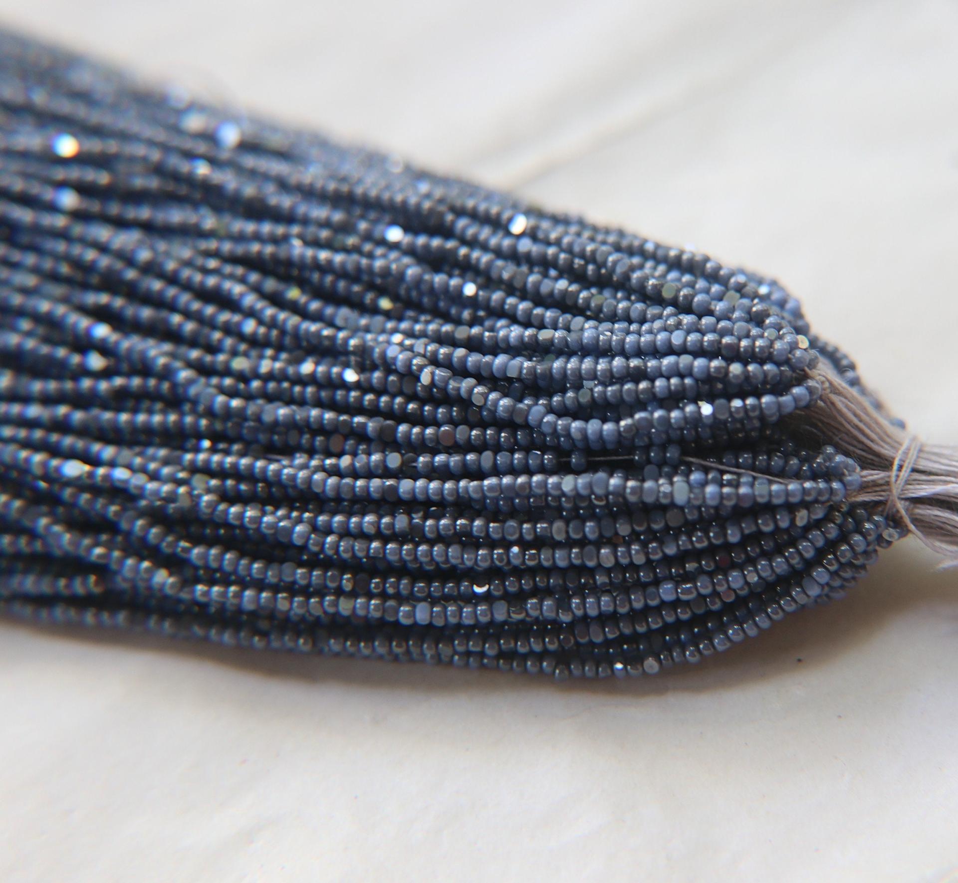 13/0 Hanks Charlotte Cut Beads IONIZED Pale Blue Opaque 1/5/25/50/100 Hanks 1.6mm glass beads, jewelry supply, craft supply