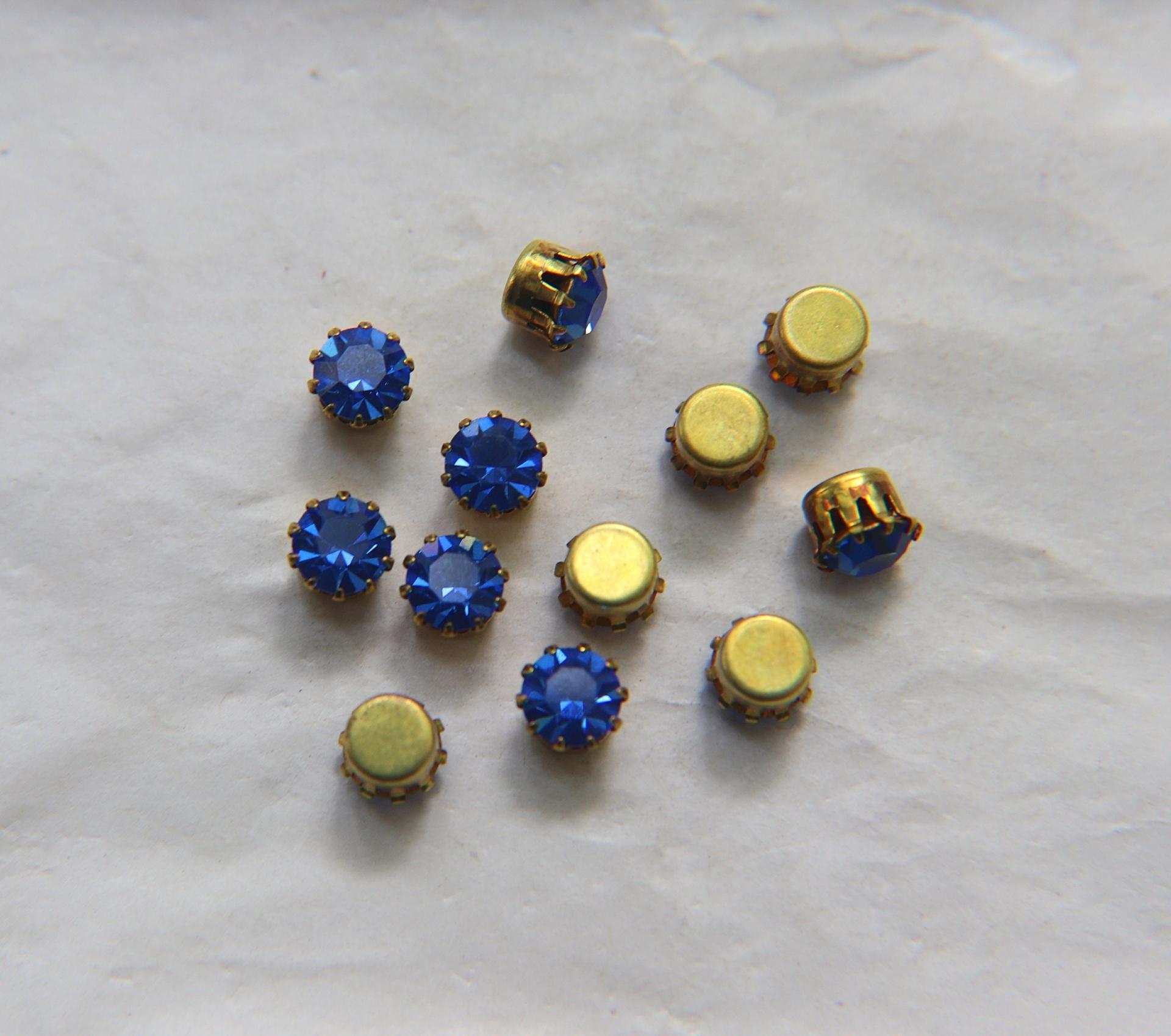 Swarovski 20ss Vintage Crown Prong Settings in Sapphire / Montana 36/72/144/432 Pieces jewelry supplies, strass embellishments, vintage rare