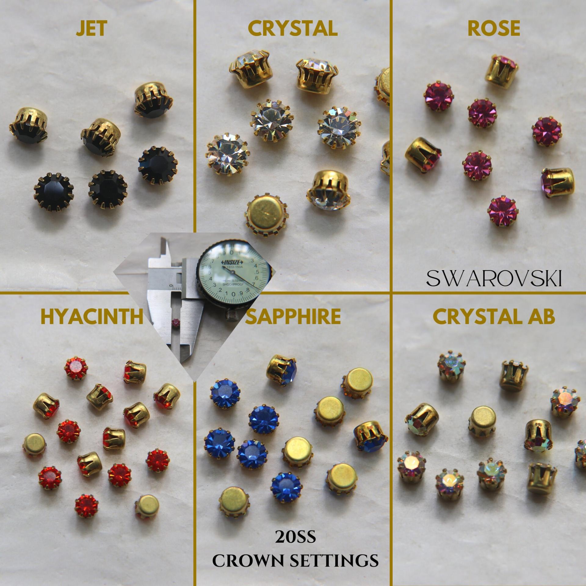 Swarovski 20ss Vintage Crown Prong Settings in Sapphire / Montana 36/72/144/432 Pieces jewelry supplies, strass embellishments, vintage rare