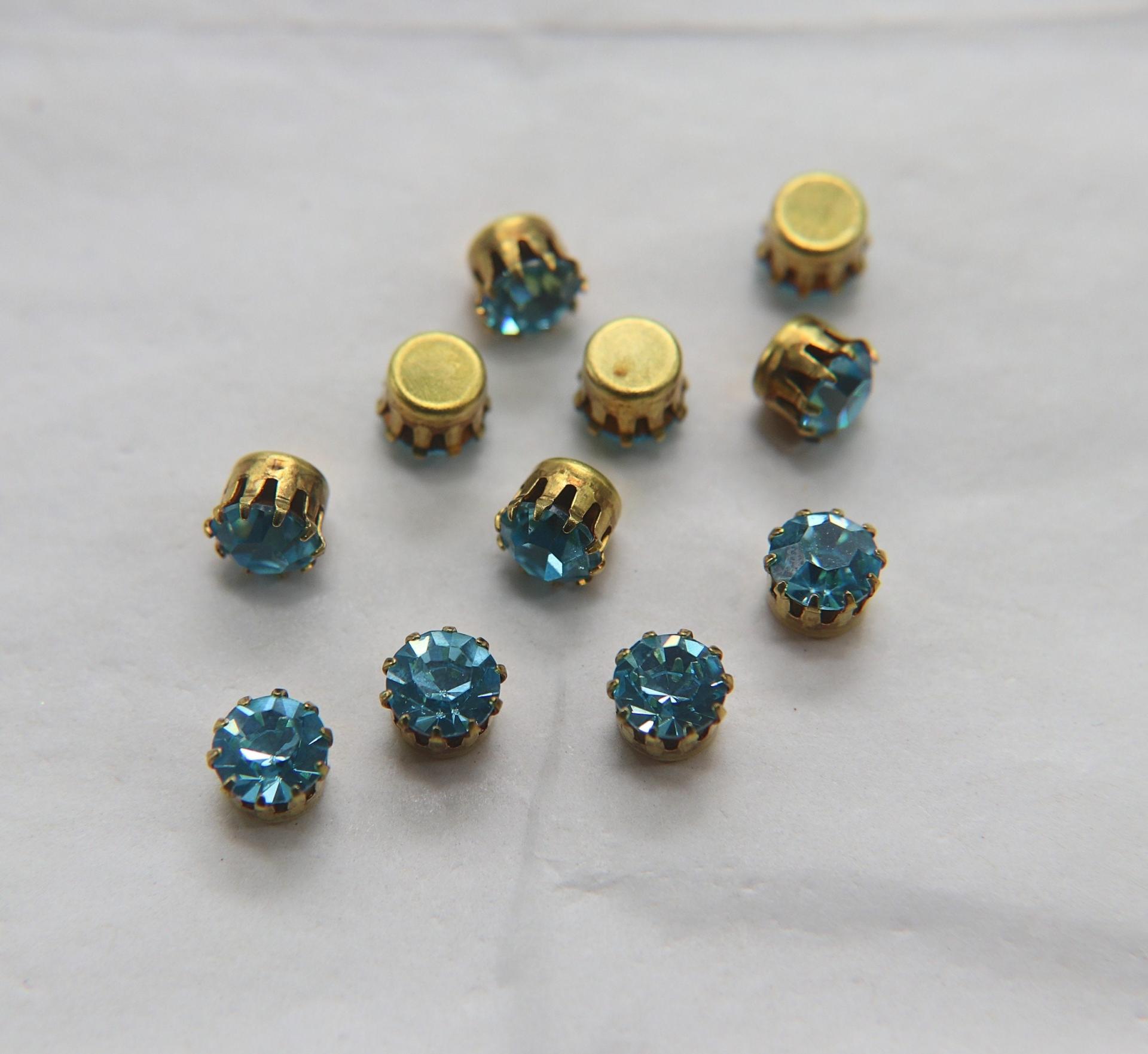 Swarovski 30ss Vintage Crown Prong Settings in (6 Colours) 12/24/100/500 Pieces jewelry supplies, strass embellishments, vintage rare