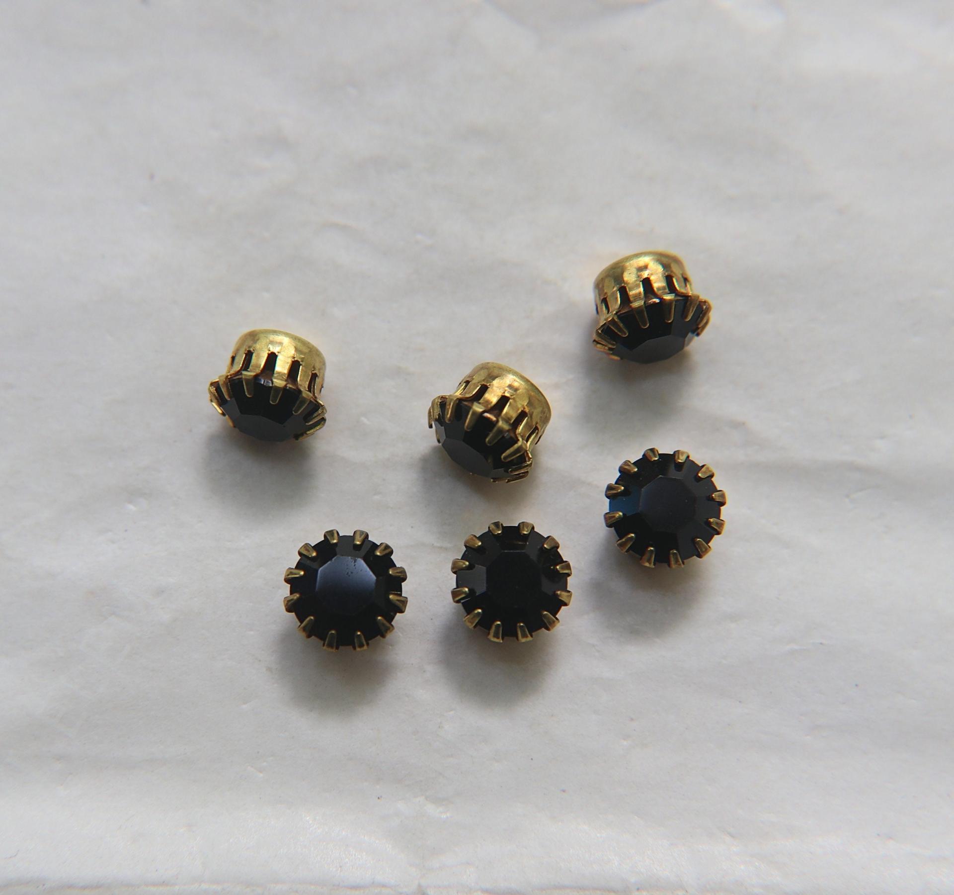 Swarovski 30ss Vintage Crown Prong Settings in (6 Colours) 12/24/100/500 Pieces jewelry supplies, strass embellishments, vintage rare