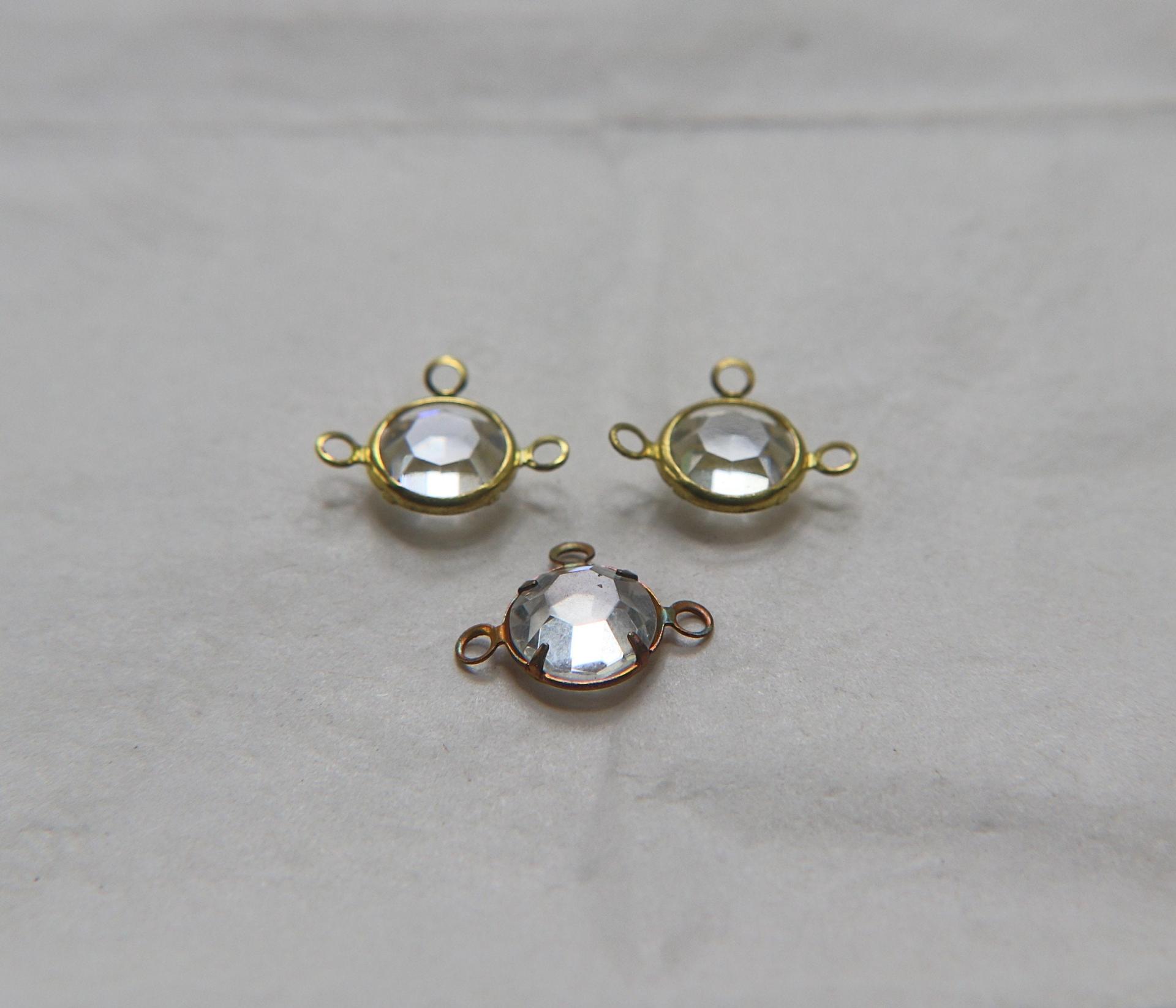 Swarovski channel set 3 loops 39ss 2/6/12/24/36 Pieces BRASS SETTINGS, strass embellishments, vintage rare