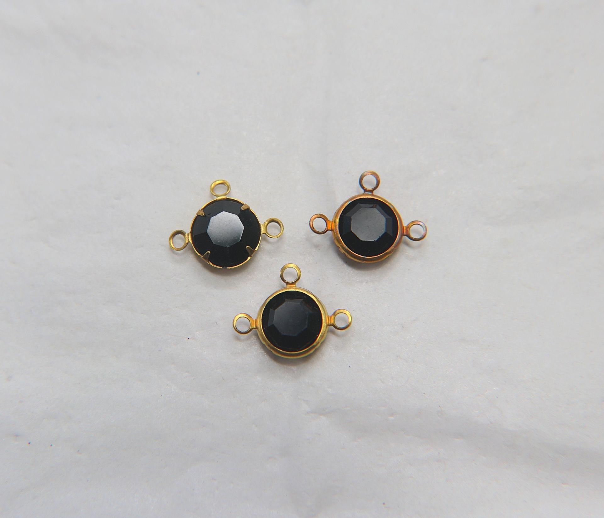 Swarovski channel set 3 loops 39ss 2/6/12/24/36 Pieces BRASS SETTINGS, strass embellishments, vintage rare