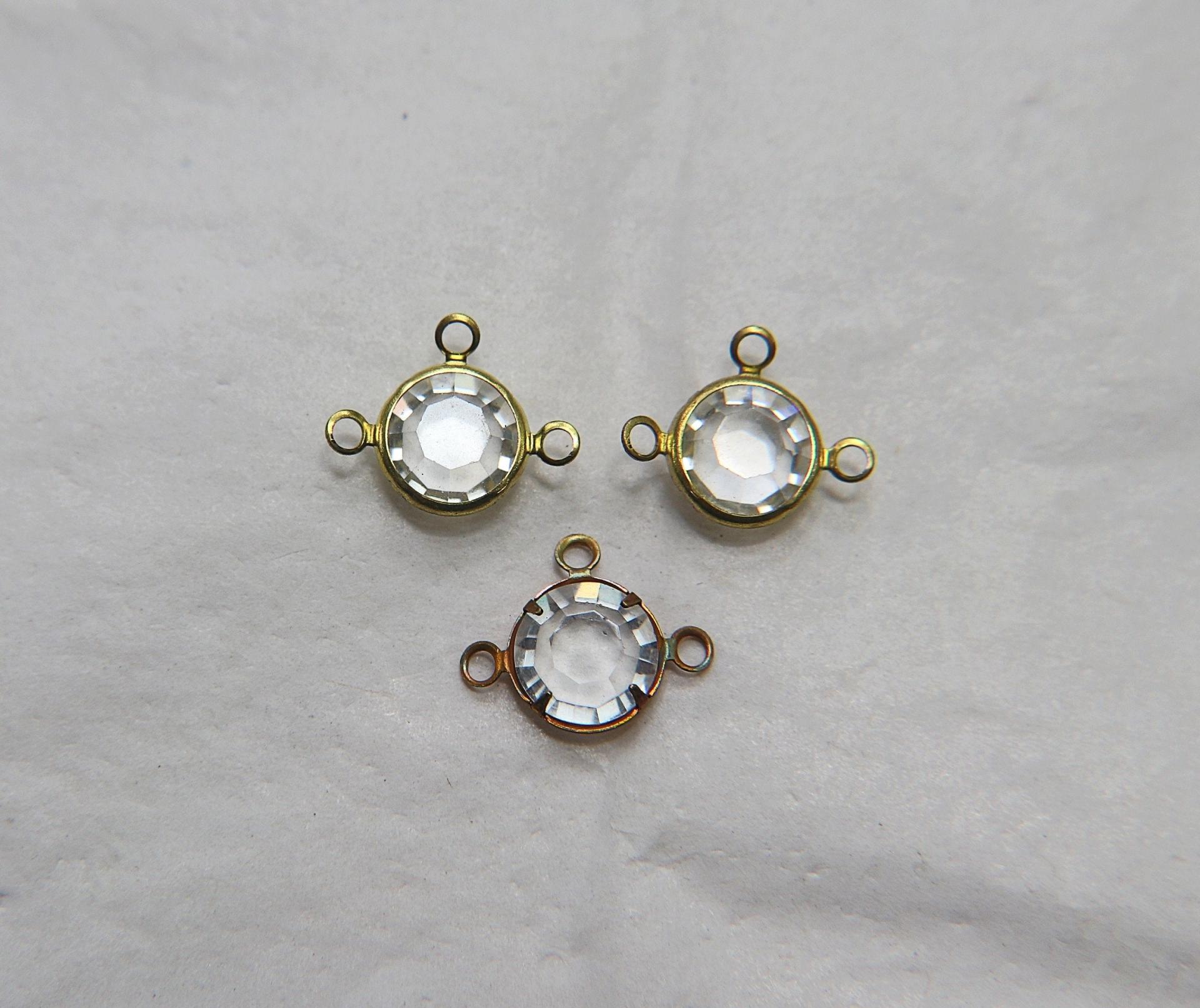 Swarovski channel set 3 loops 39ss 2/6/12/24/36 Pieces BRASS SETTINGS, strass embellishments, vintage rare