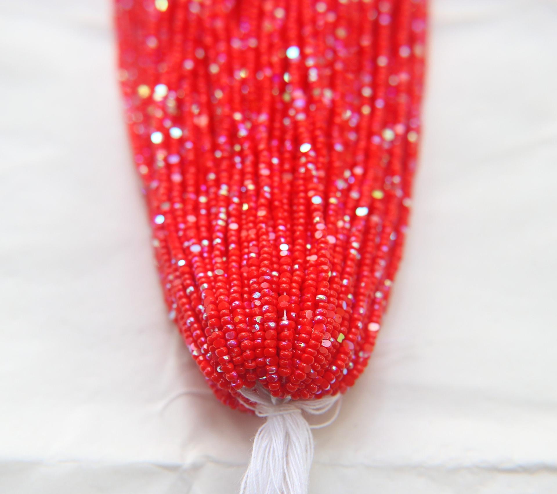 13/0 Hanks Charlotte Cut Beads Patina Light Red Opaque Aurore Boreale 1/5/25/50/100 Hanks 1.6mm glass beads, jewelry supply, native supply