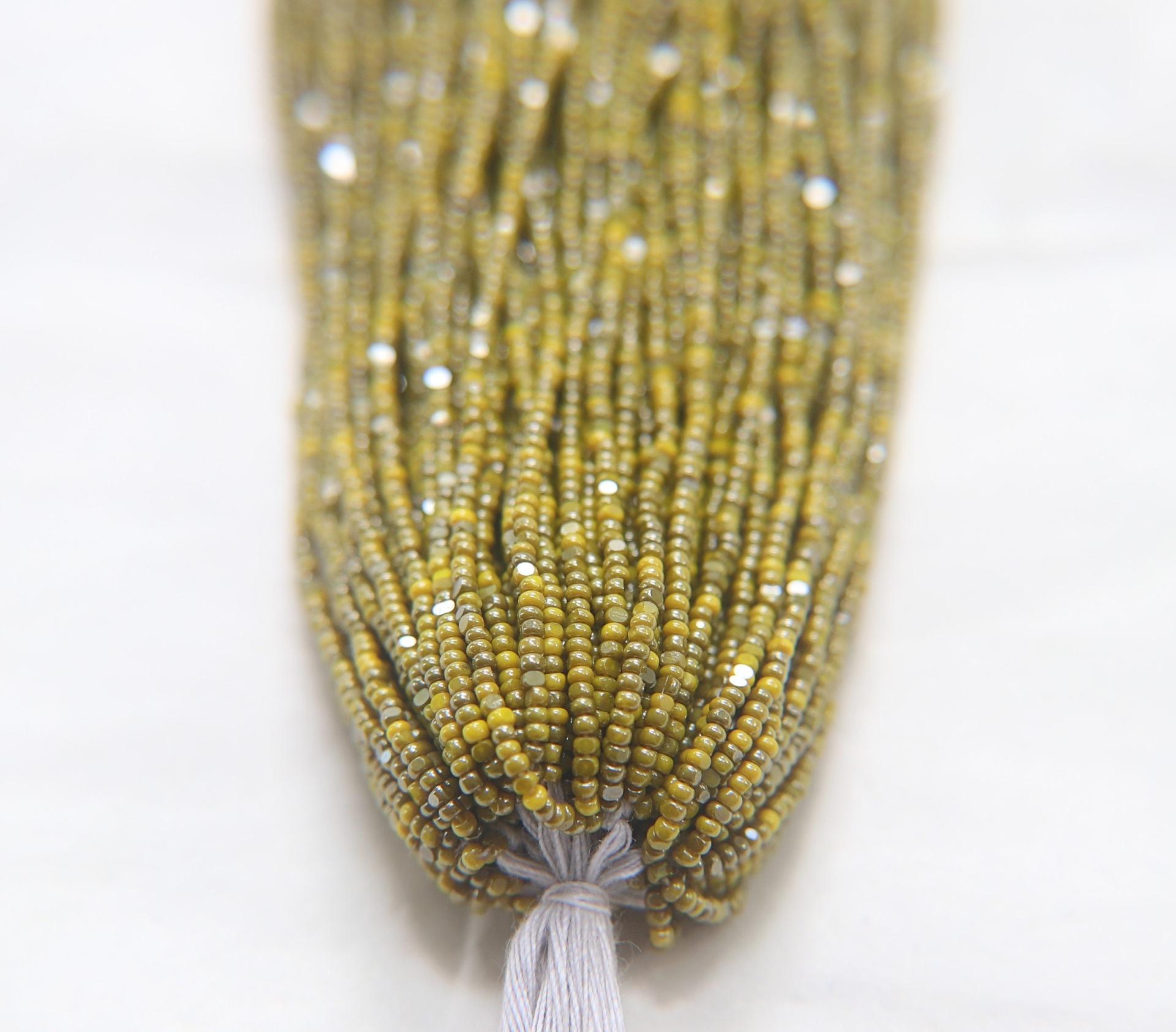13/0 Hanks Charlotte Cut Beads Ionized Opaque Yellow 1/5/25/50/100 Hanks 1.6mm glass beads, jewelry supply, craft supply