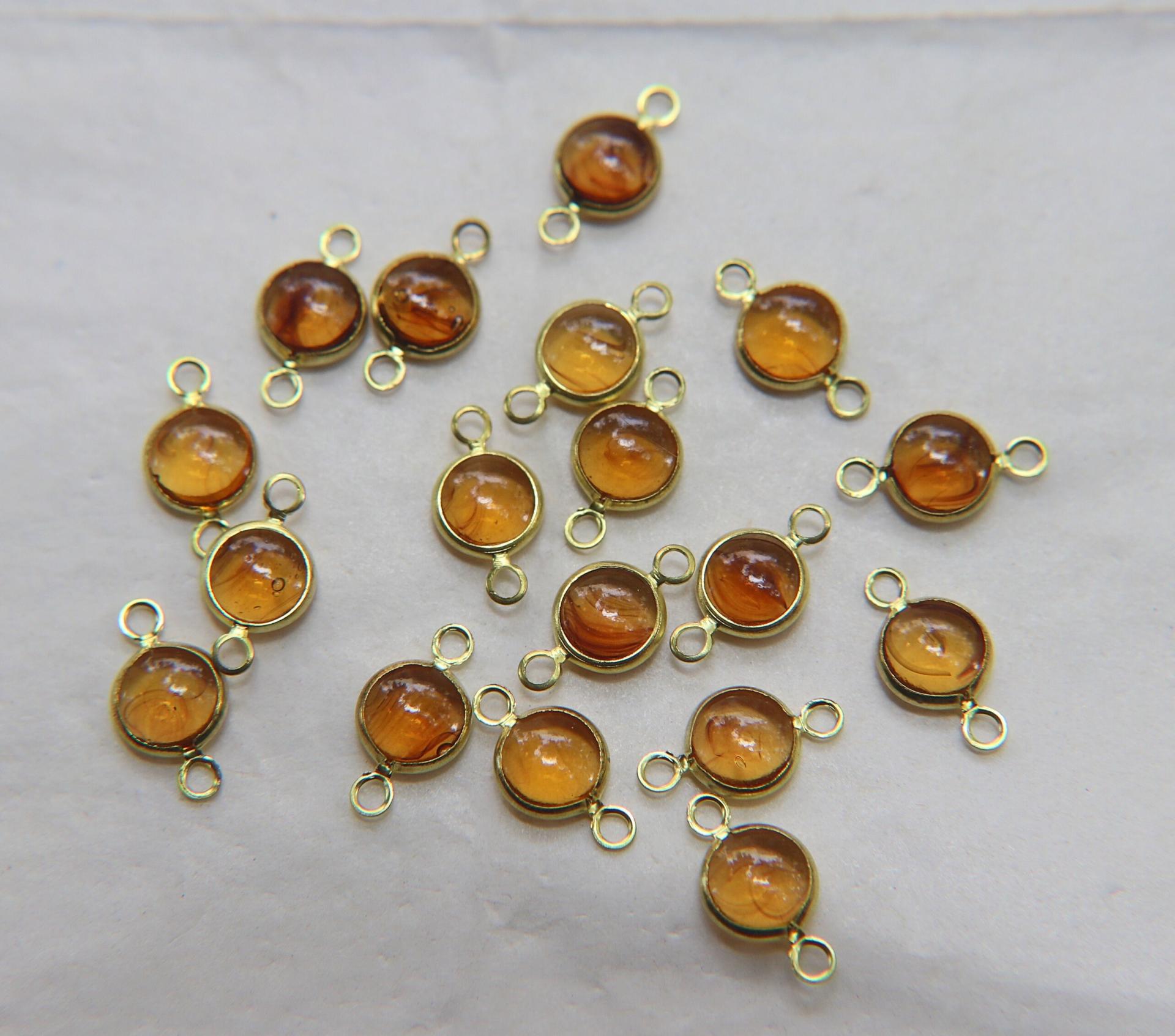 Swarovski cabochons channel set 2 loops 40ss 6/12/24/36/72 Pieces BRASS SETTINGS, strass embellishments, vintage rare