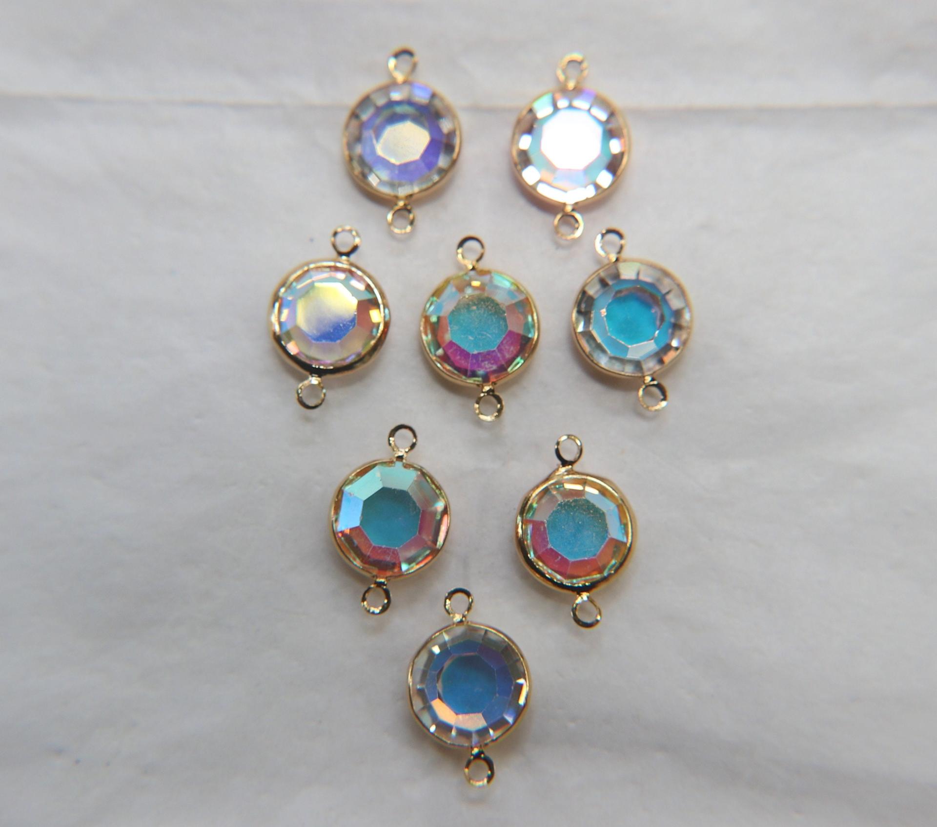 Swarovski channel set 2 loops 50ss 2/6 Pieces Gold Plated SETTINGS, strass embellishments, vintage rare
