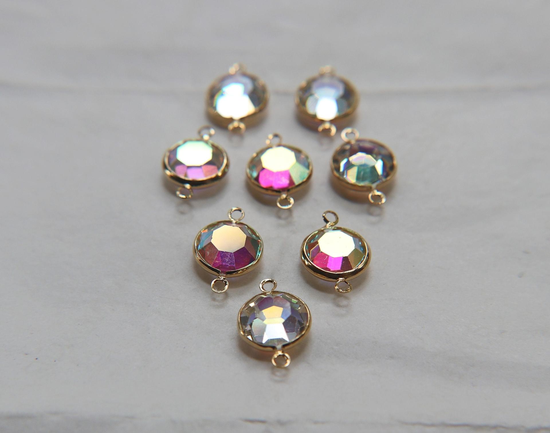Swarovski channel set 2 loops 50ss 2/6 Pieces Gold Plated SETTINGS, strass embellishments, vintage rare