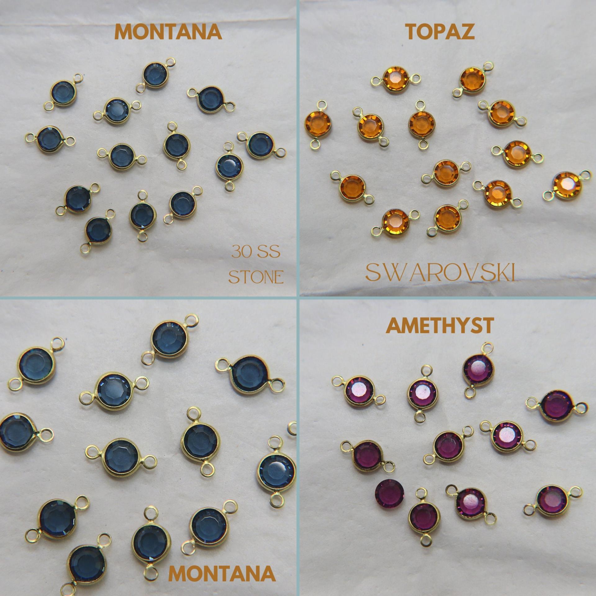 Swarovski channel set 2 loops 30ss 6/12/24/36/72 Pieces BRASS SETTINGS, strass embellishments, vintage rare