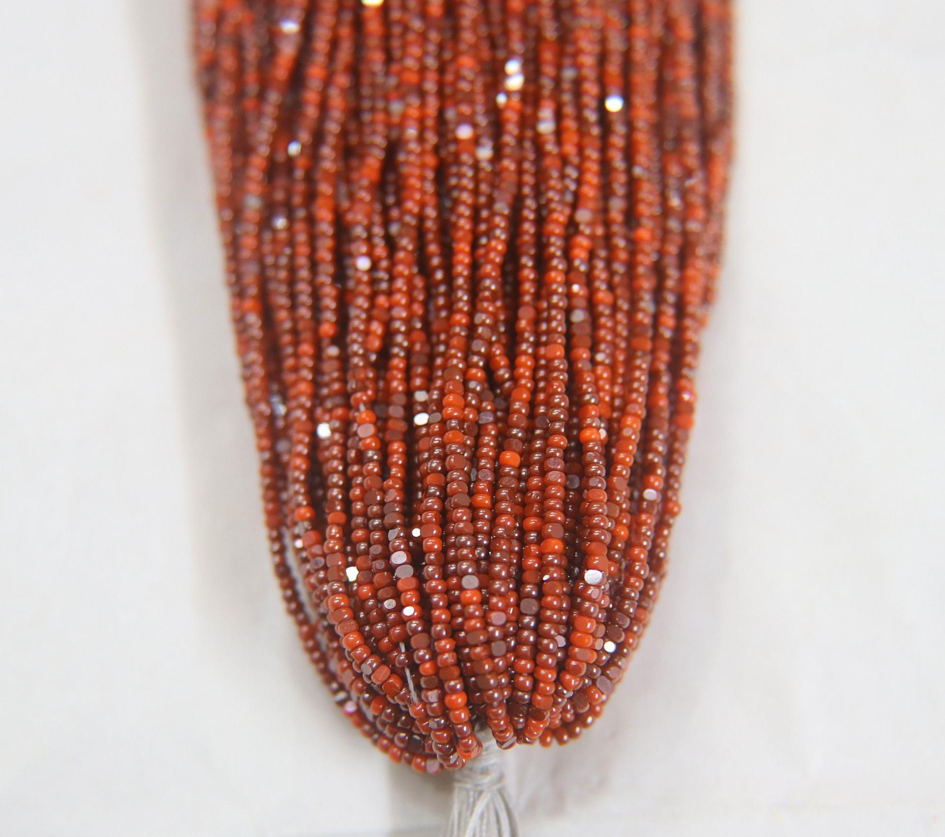13/0 Hanks Charlotte Cut Beads Ionized Opaque Orange 1/5/25/50/100 Hanks 1.6mm glass beads, jewelry supply, craft supply
