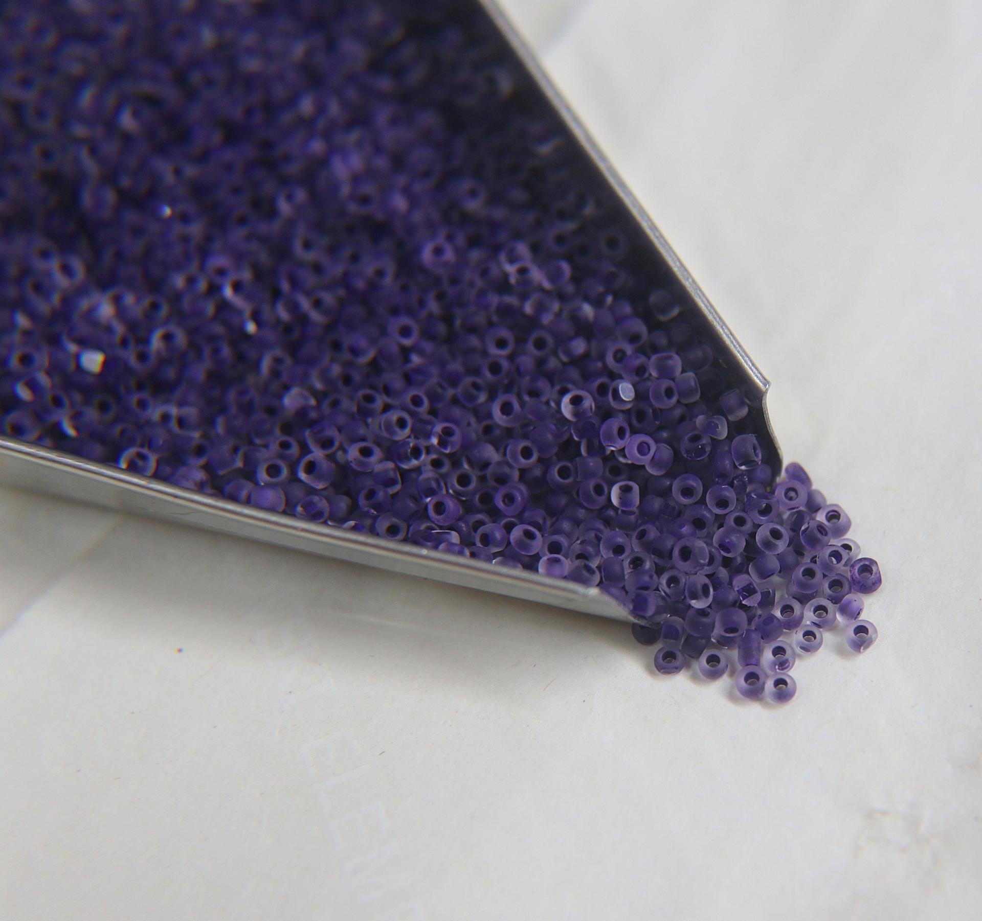 13/0 Charlotte Cut Beads Crystal Matt Purple Velvet Lined 5/10/20/50/250/500 Grams embroidery materials, jewelry making, vintage beads