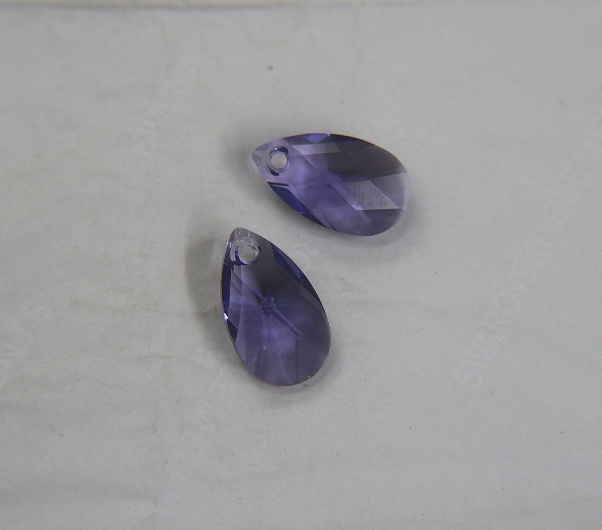 22mm Swarovski Crystal 6106 Pear Beads Pendants Fancy Crystal drop in Tanzanite / Crystal Copper 1/2/6 Pieces vintage findings