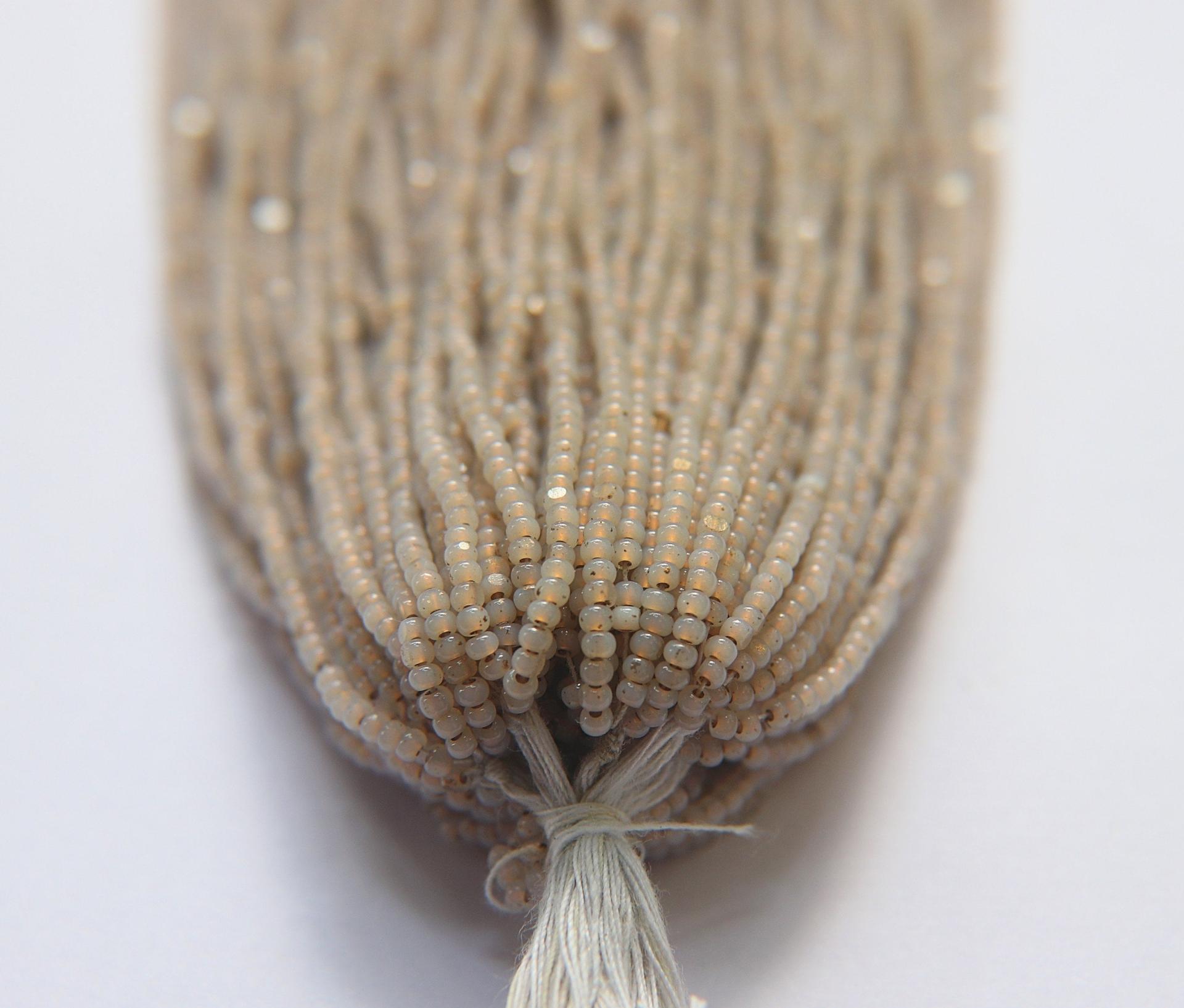 11/0 Hanks Charlotte Cut Beads White Opal Antique Gold Lined 1/5/25/50/100 Hanks PREMIUM SEED BEADS, Native Supplies