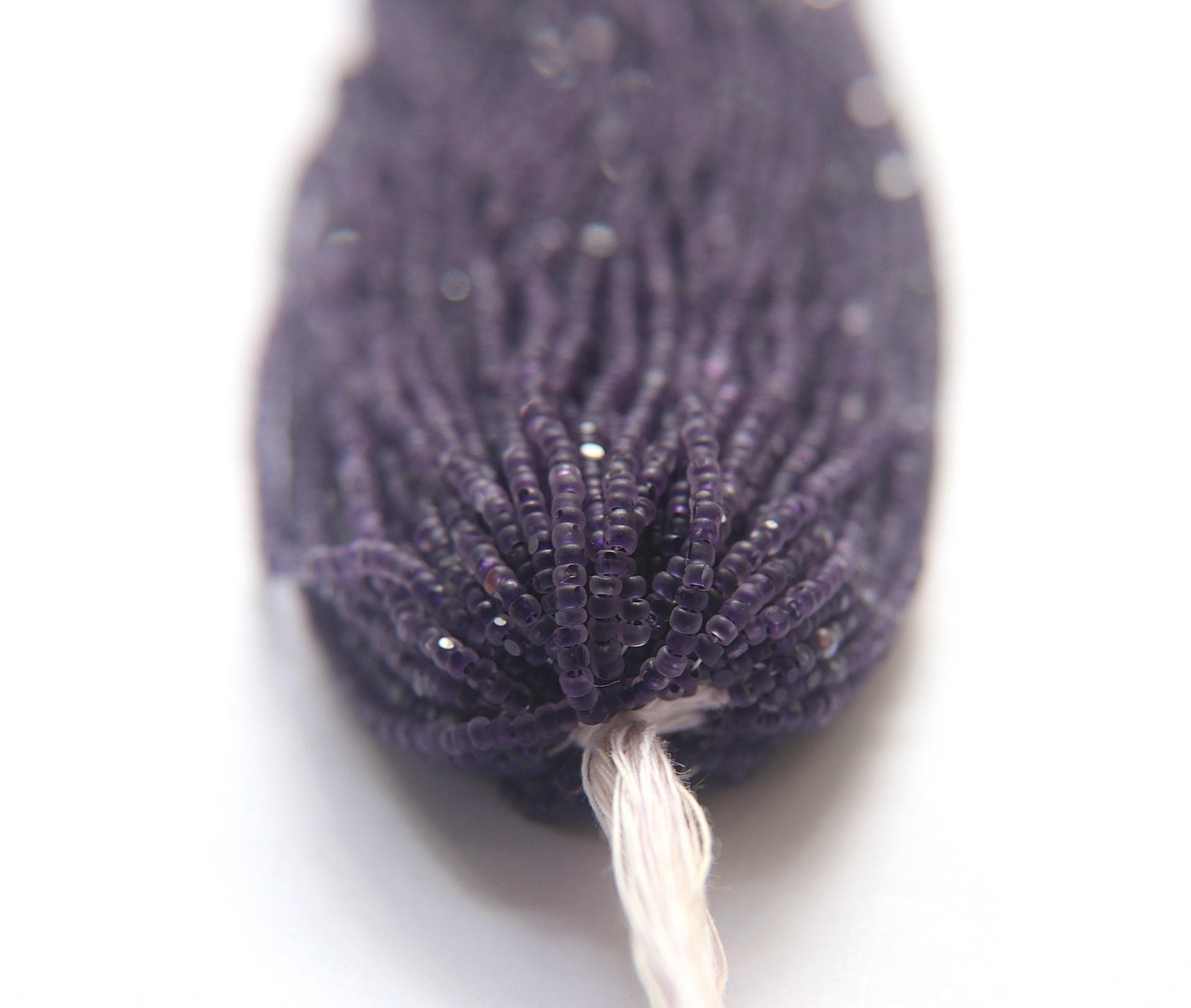11/0 Hanks Charlotte Cut Beads Crystal Matt Purple Velvet Lined 1/5/25/50/100 Hanks PREMIUM SEED BEADS, Native Supplies