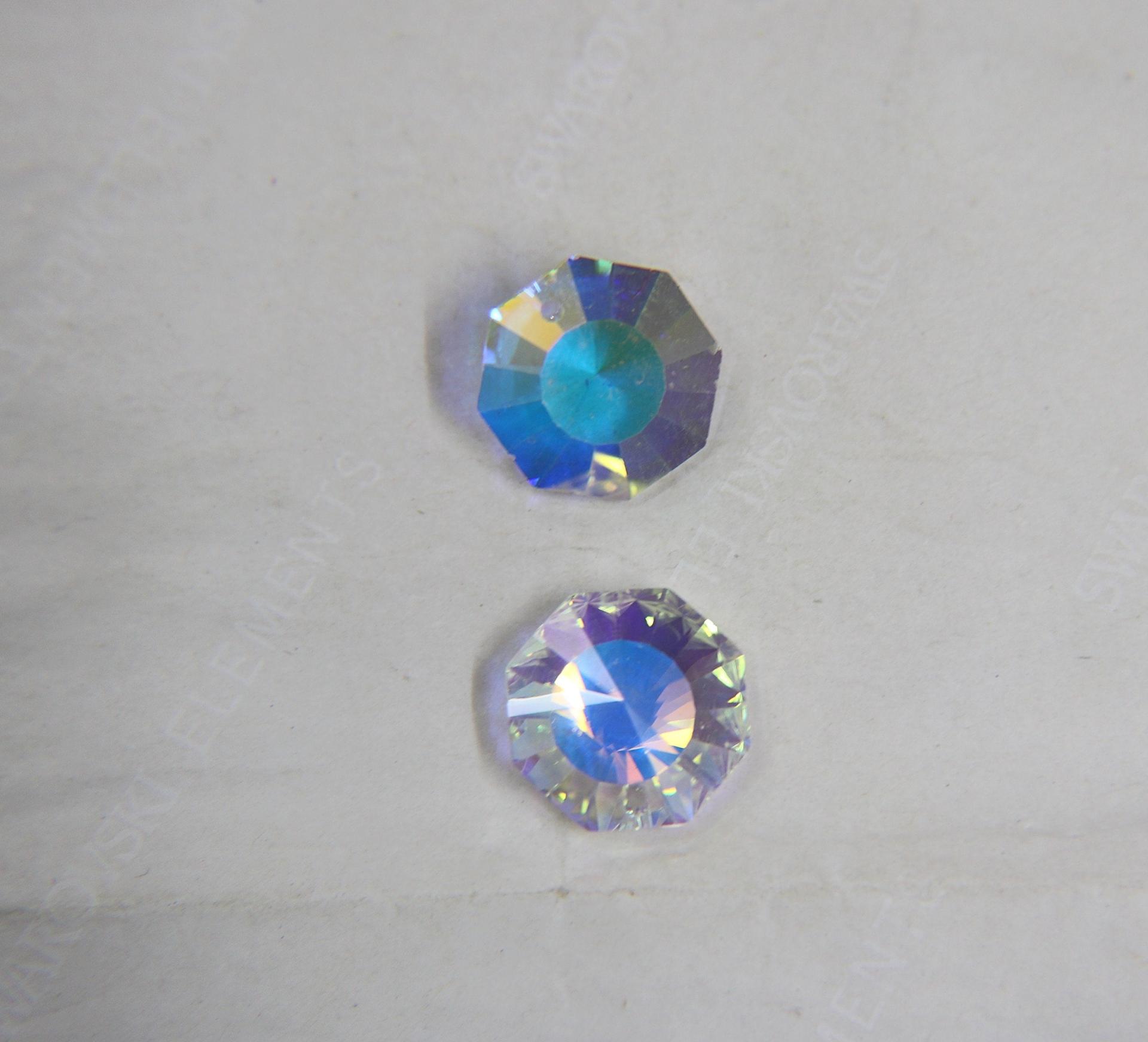 19 MM Swarovski Crystal Aurore Boreale Hexagon Pendant Beads Crystal drops vintage findings, jewelry making, wedding decorations
