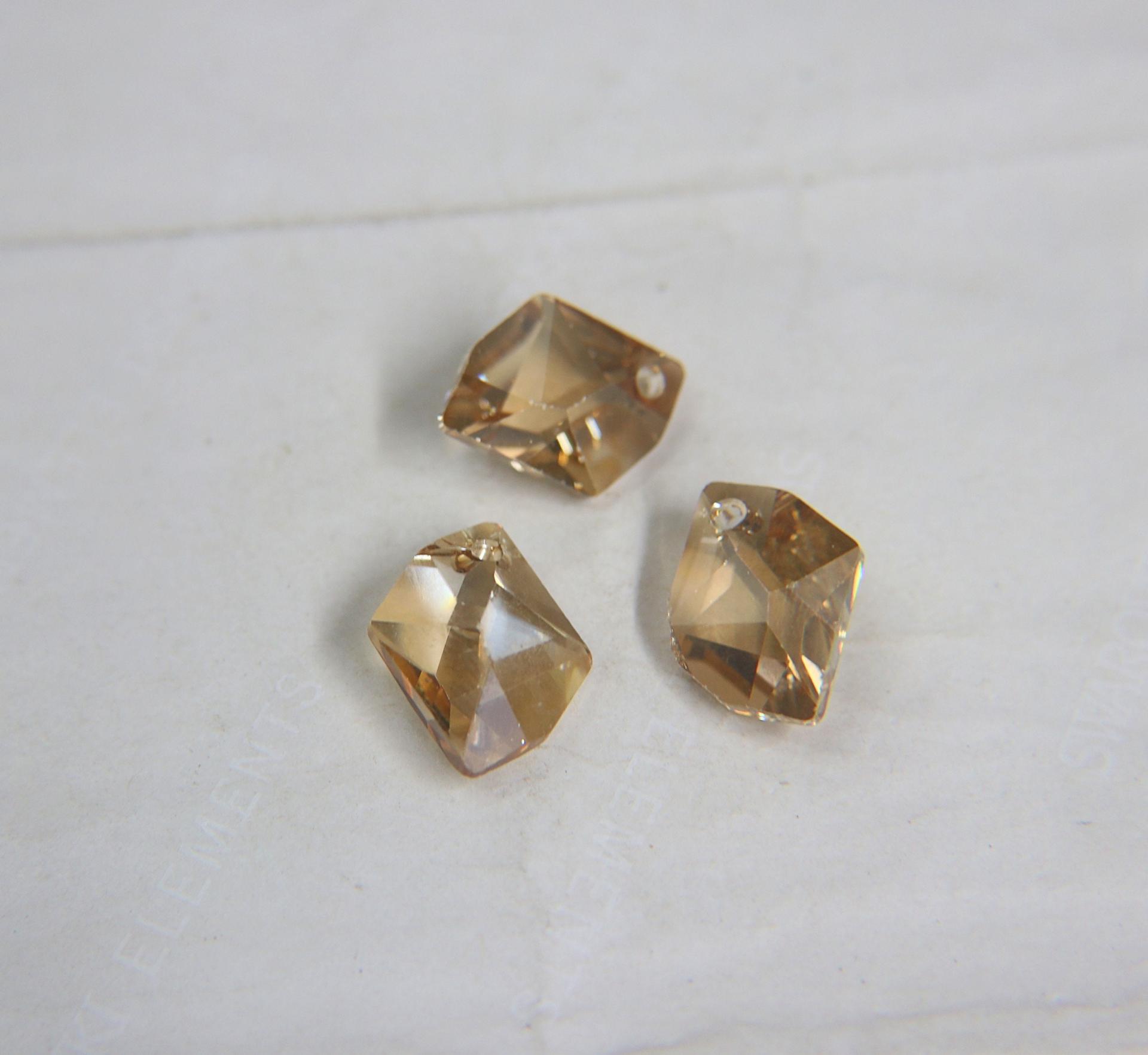 20 MM Swarovski Crystal Golden Shadow 6680 Cosmic Pendants Fancy Crystal drops 1/2/6 Pieces vintage findings