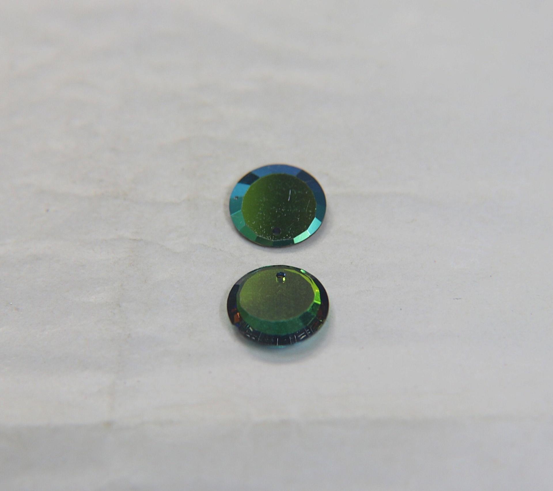 12mm Very Rare Vintage Premium Swarovski Round Crescent Crystal in Vitrail Medium 6210 Crystal Clear drop 2/6/12 Pieces vintage findings