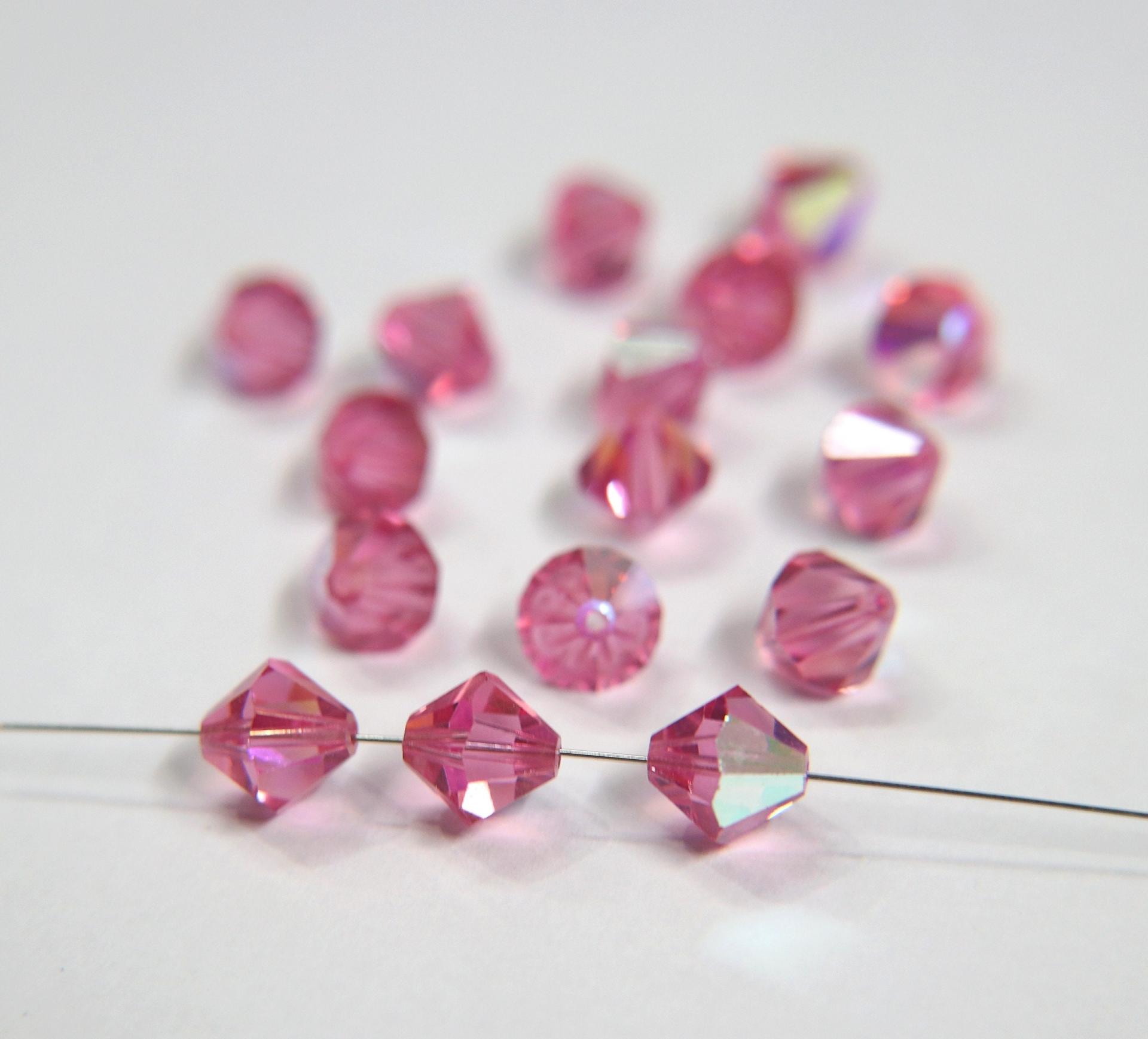 10MM Rose Aurore Boreale Vintage Swarovski Bicone Beads 12/36/72/144/288 Pieces Haute couture embellishments, premium beads, vintage