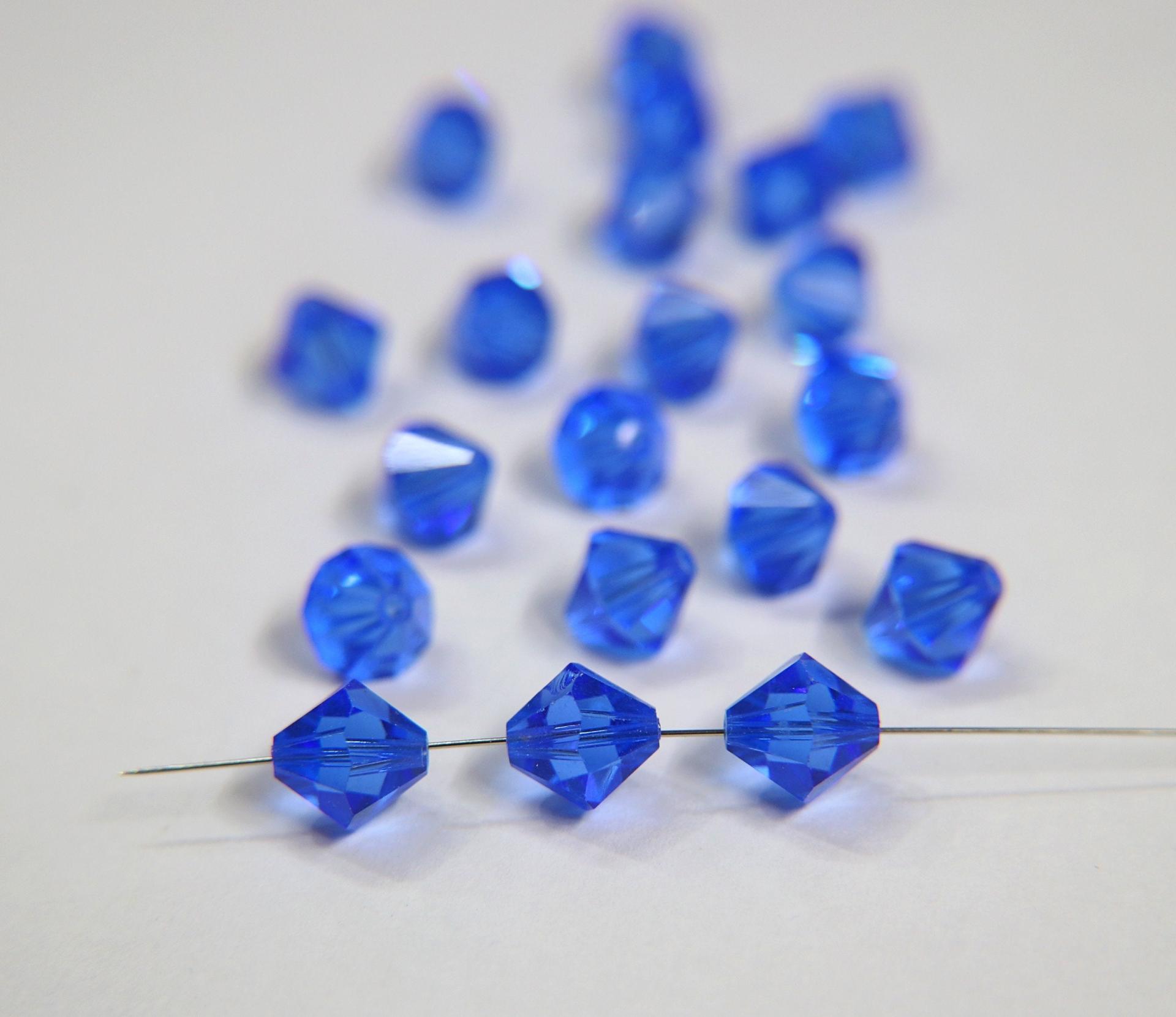 10MM Capri Blue Vintage Swarovski Bicone Beads 12/36/72/144/288 Pieces Haute couture embellishments, premium beads, vintage