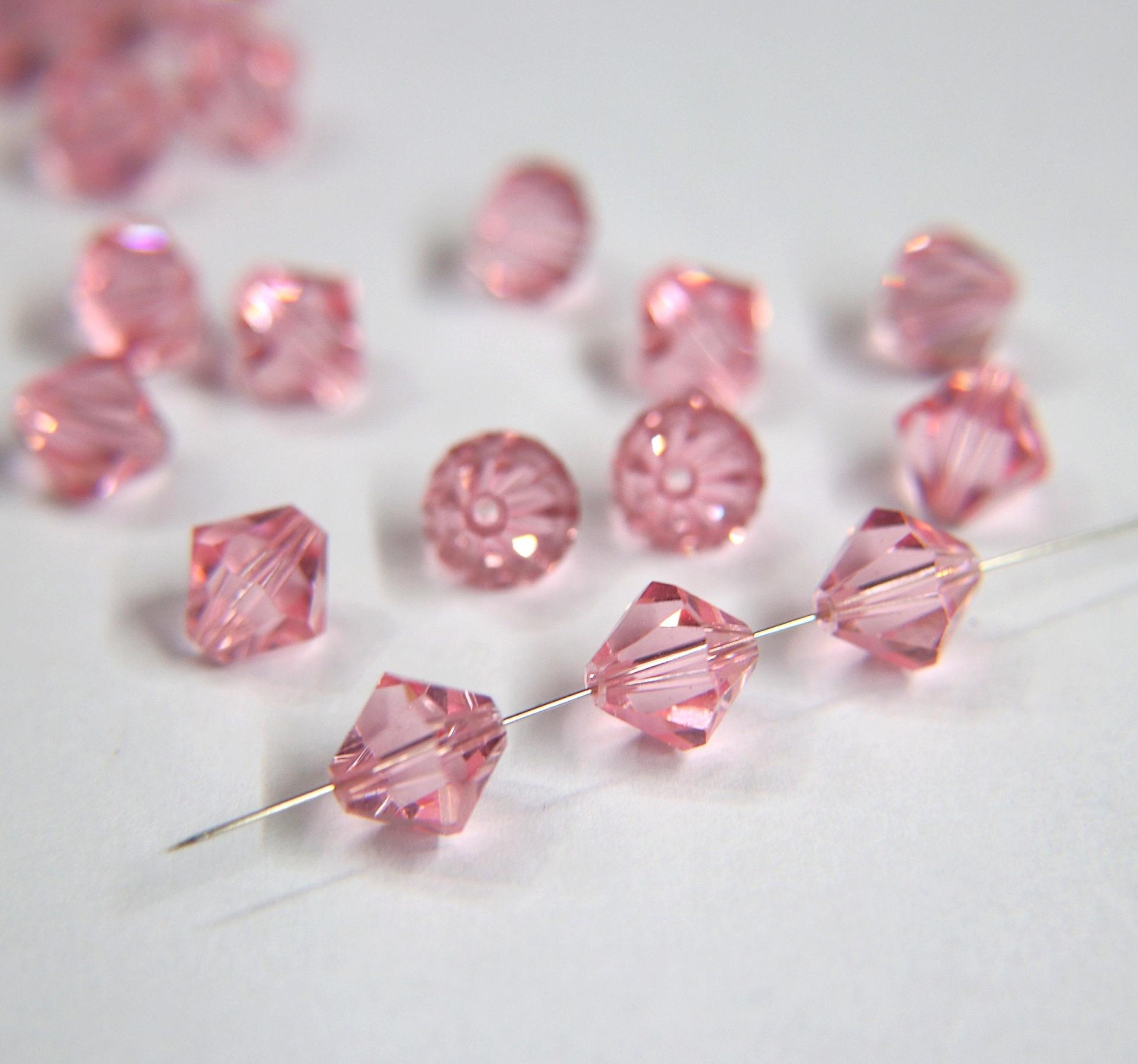 7mm Light Rose Bicone beads Cuts 12/36/72/144/288 Pieces Premium Materials