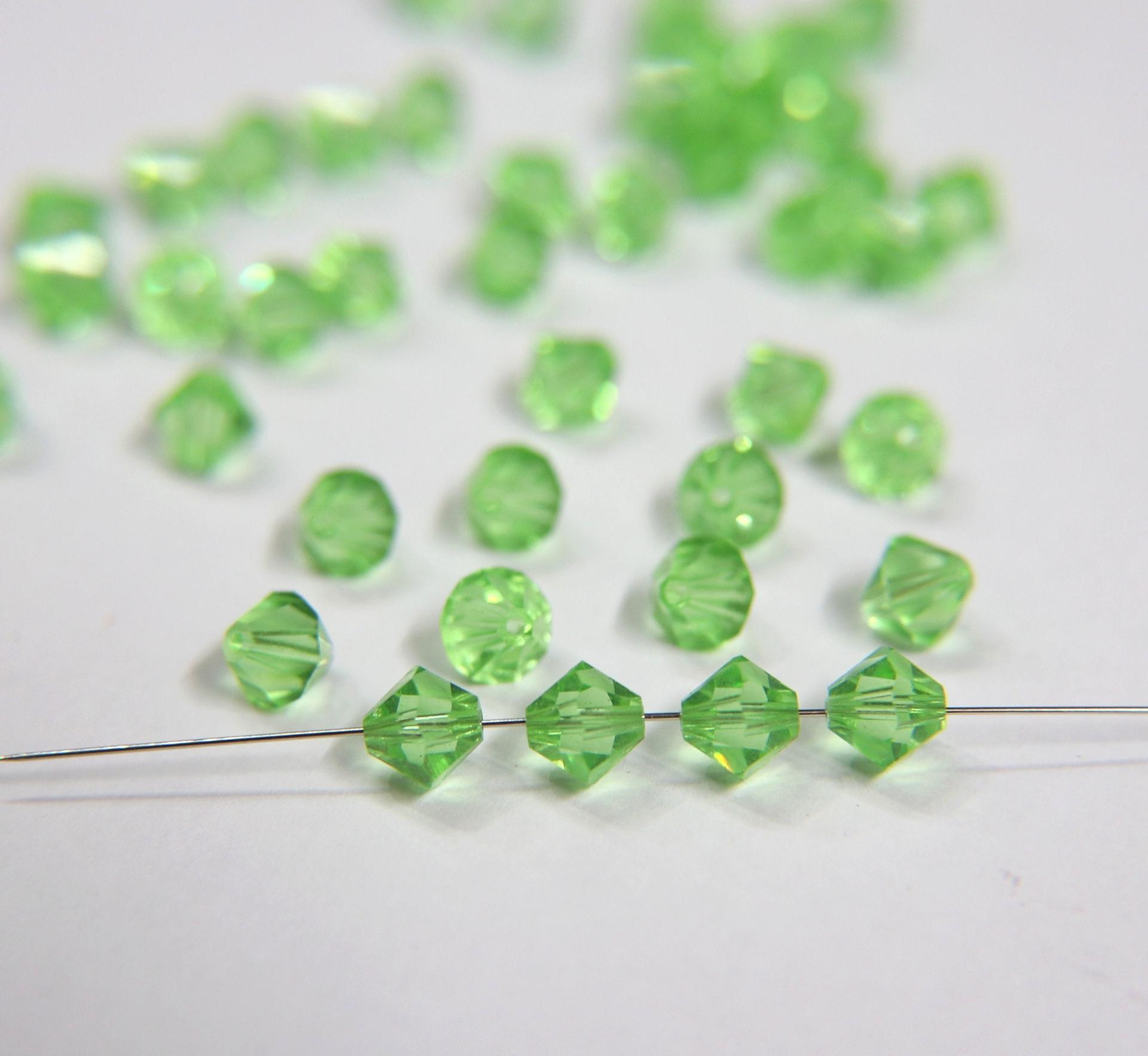 7mm Peridot Bicone beads Cuts 12/36/72/144/288 Pieces Premium Materials