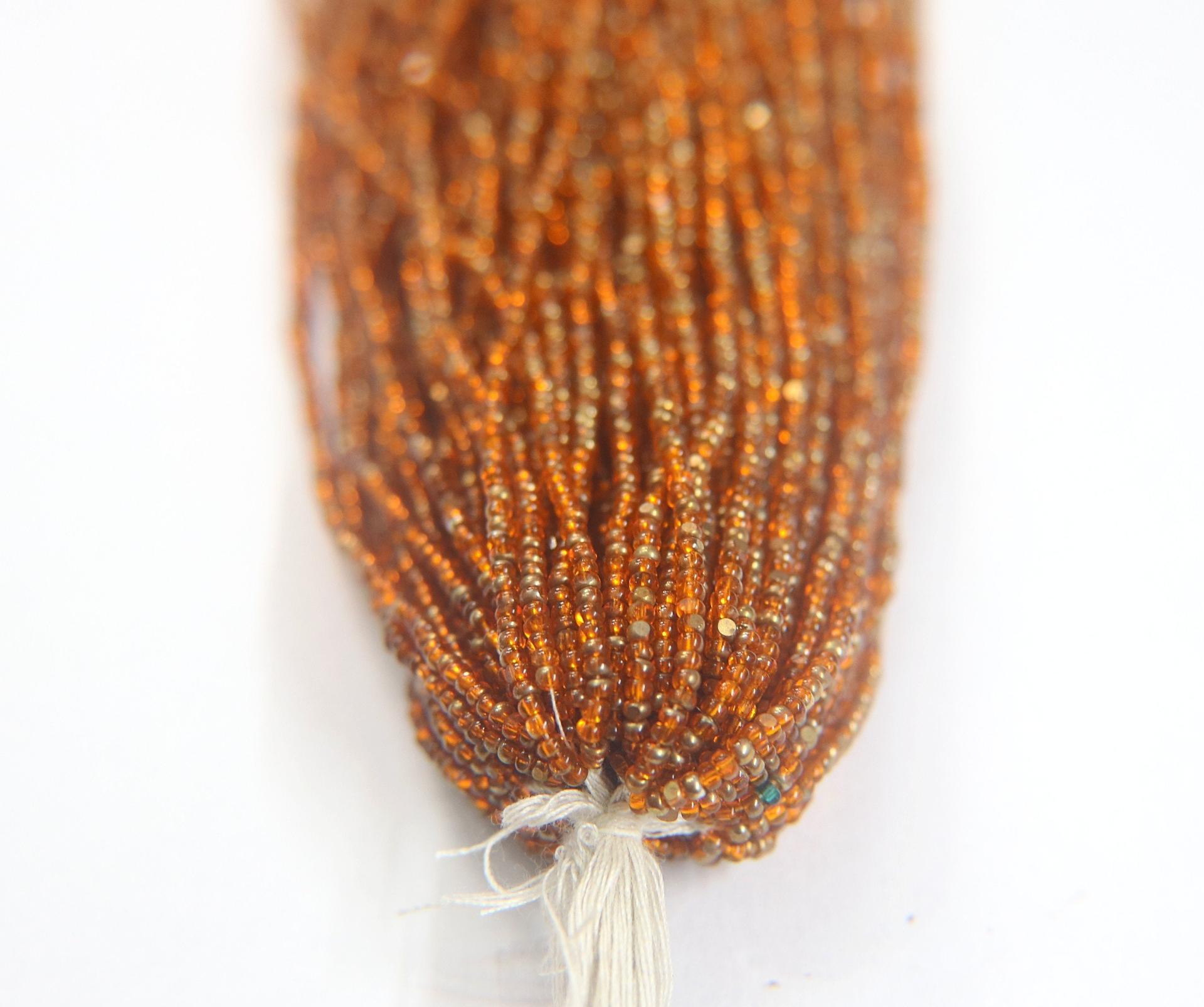 11/0 Hanks Charlotte true Cut Beads Patina Transparent Light Orange Bronze Gold 1/5/25/50/100 Hanks PREMIUM SEED Beads, NATIVE supplies