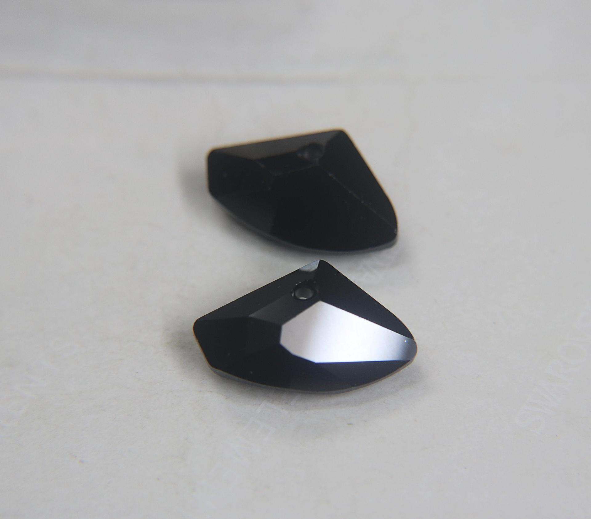 16X27 MM Galactic Horizontal Pendant, Necklace Pendants Fancy Crystal drop in Jet 1/2/6 Pieces vintage findings, jewelry making