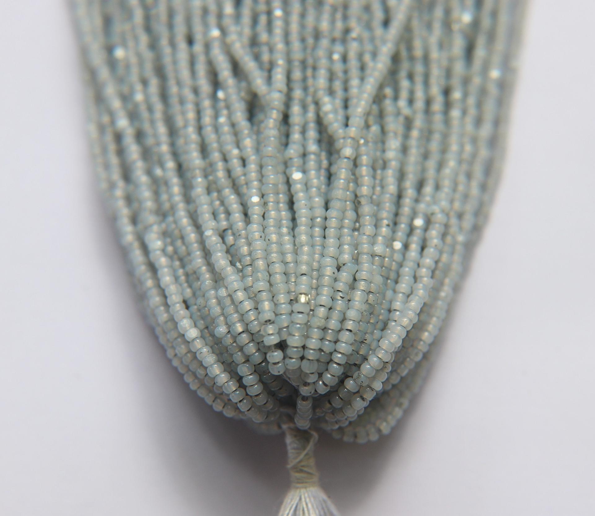 13/0 Hanks Charlotte Cut Beads White Opal Silverlined 1/5/25/50/100 Hanks PREMIUM SEED BEADS, Native Supplies