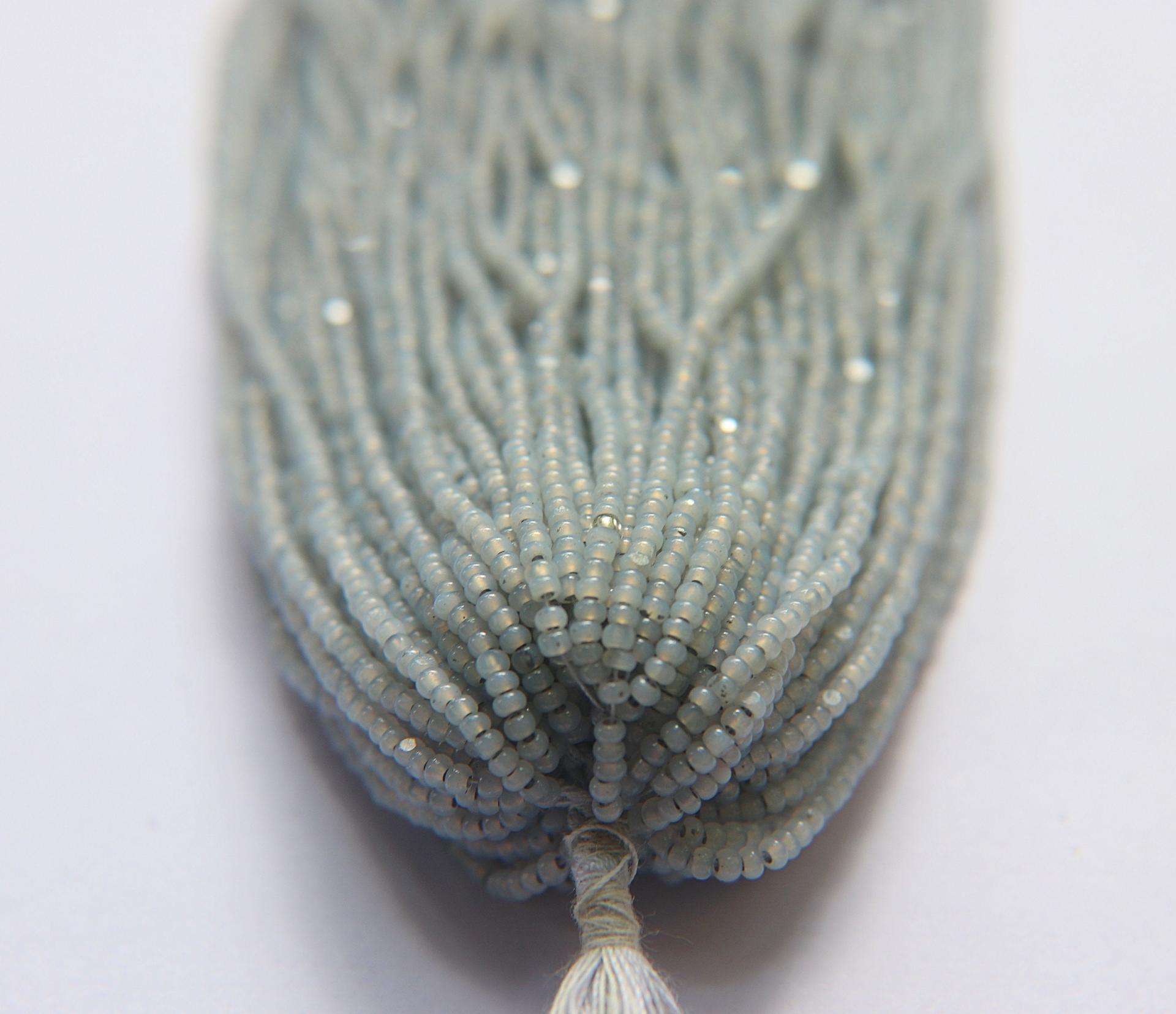 13/0 Hanks Charlotte Cut Beads White Opal Silverlined 1/5/25/50/100 Hanks PREMIUM SEED BEADS, Native Supplies
