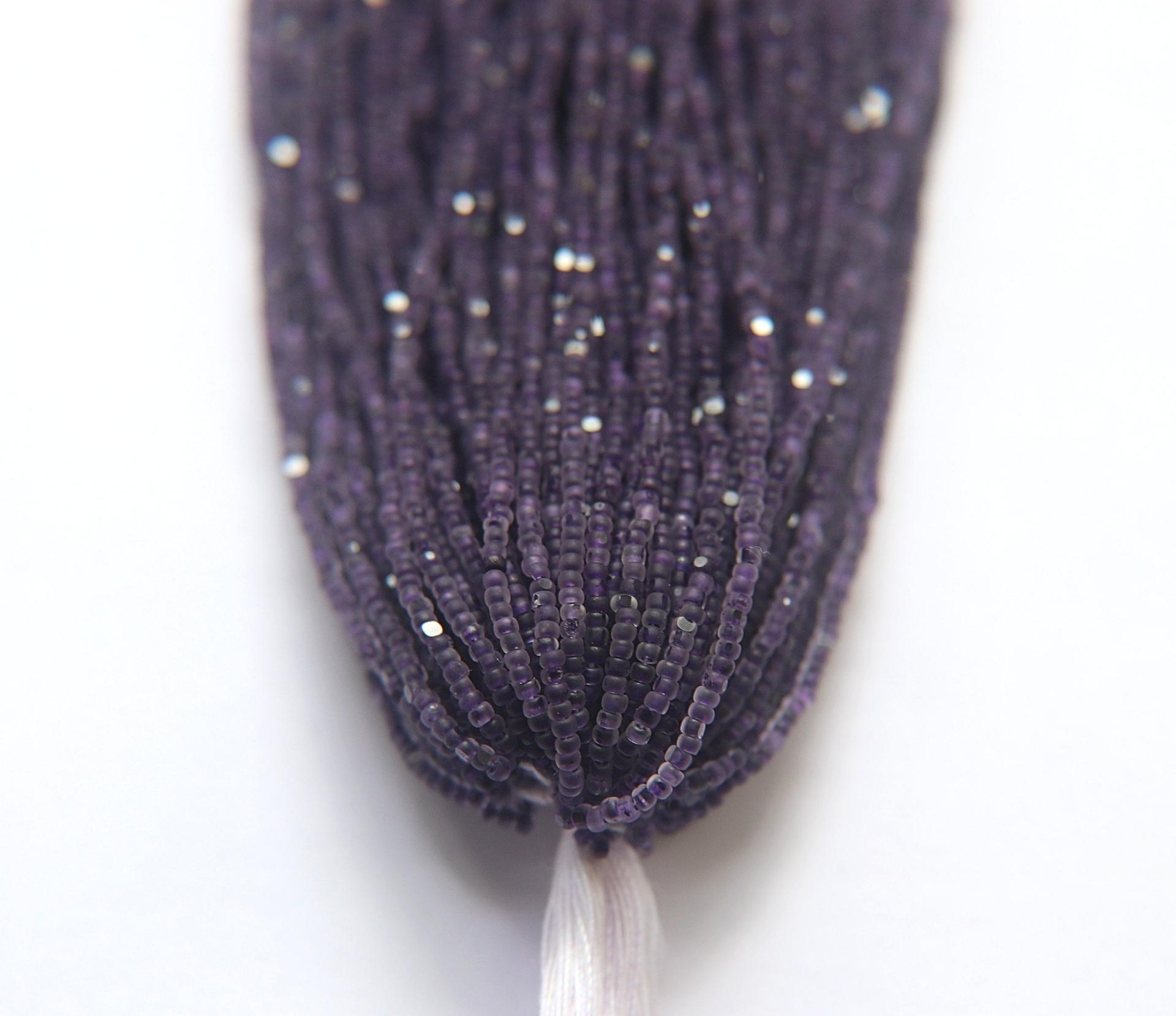 13/0 Hanks Charlotte Cut Beads Crystal Matt Purple Velvet Lined 1/5/25/50/100 Hanks 1.6mm glass beads, native jewelry supply, findings