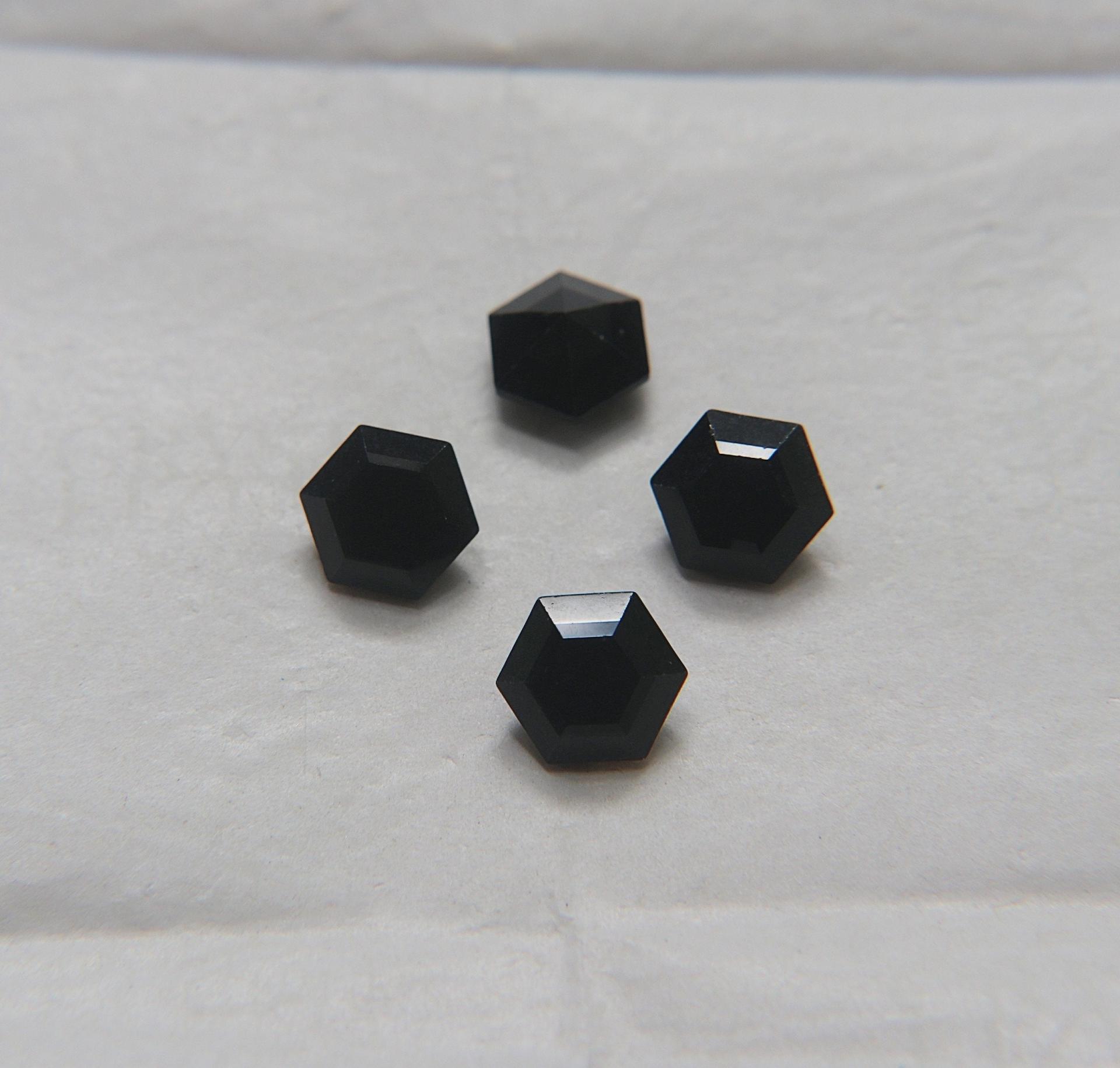 Vintage Swarovski 10 mm Swarovski Hexagon #4730 Jet Premier Crystal Rhinestones 2/6/12/36 Pieces gemstones