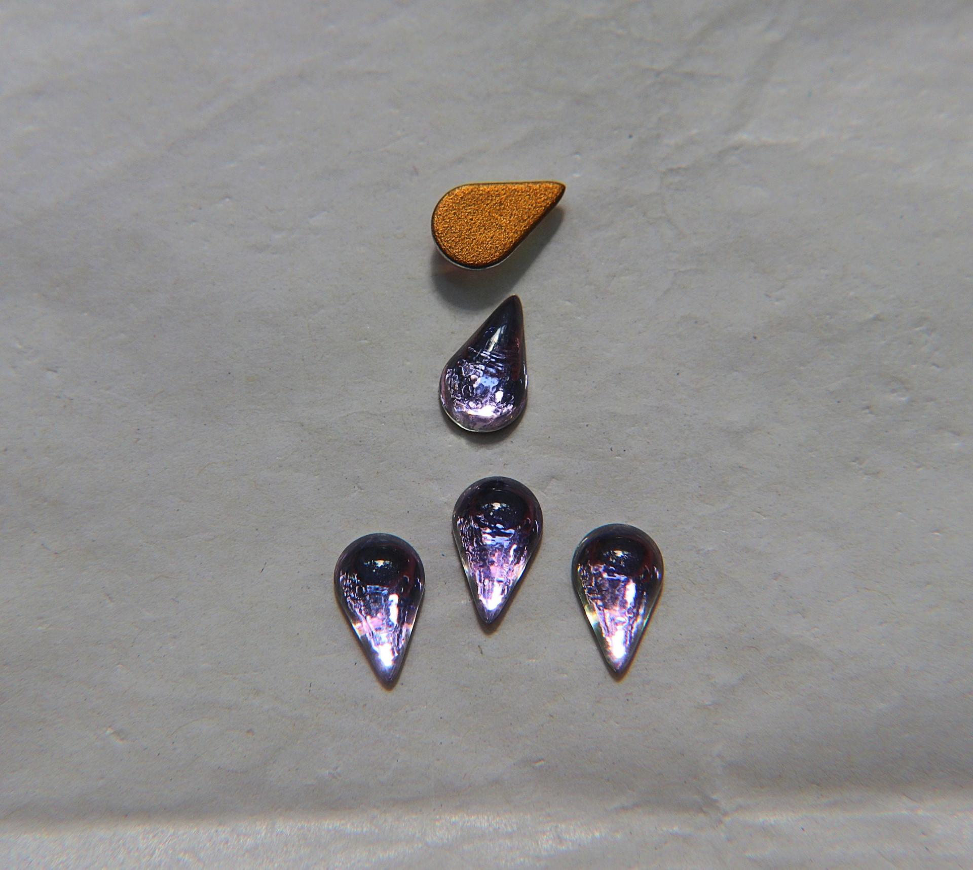 10X6 mm vintage Cabochon flat back Tear drops Swarovski glass cabs, cabochons